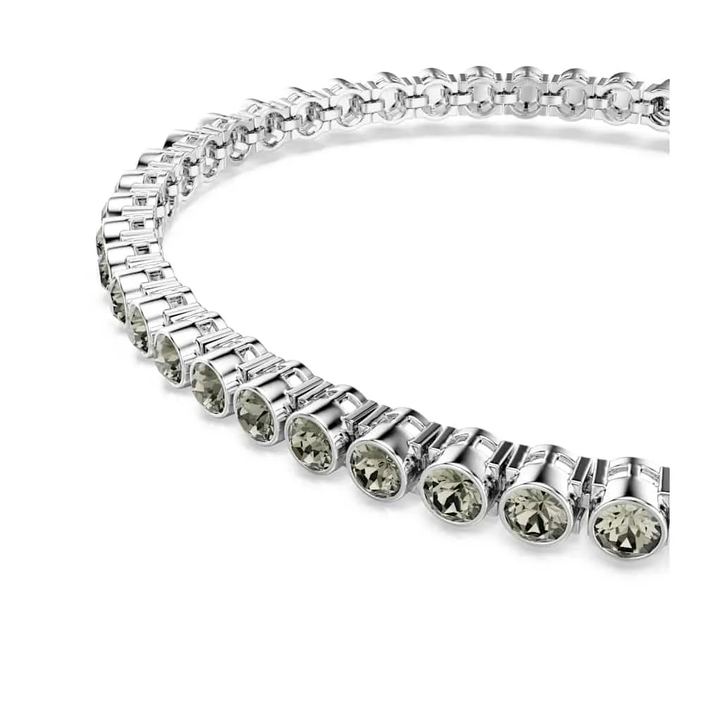 Swarovski Imber Bracciale Tennis con Cristalli Neri, Taglio Round, Placcatura in Tonalità Rodio, 16,5-18,5 cm - immagine 9