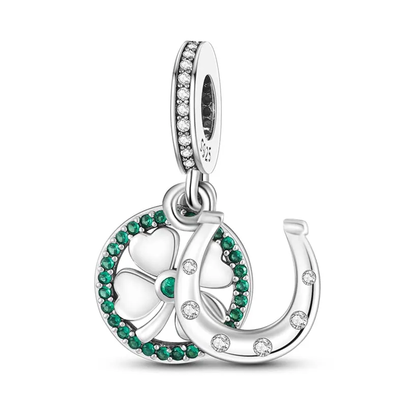 Symretie Bead Charm Ciondolo Argento Sterling 925 con Cubic Zirconia per Pandora, Braccialetti e Collane Europee - immagine 1