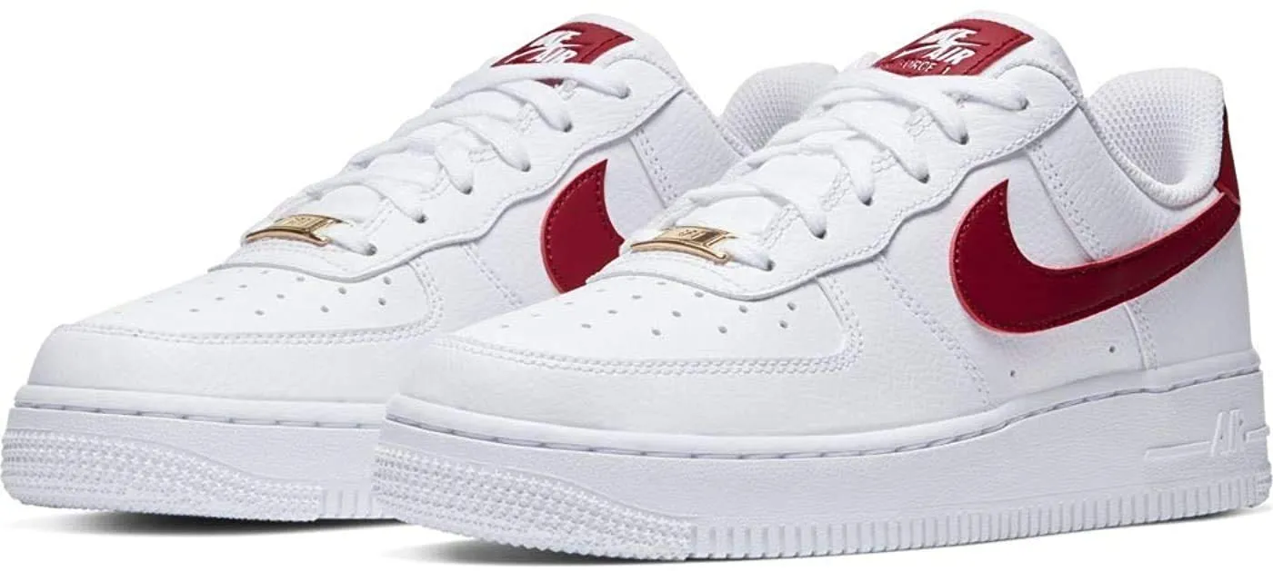 Nike Wmns Air Force 1 '07 White Noble Red White, 39 EU - immagine 2