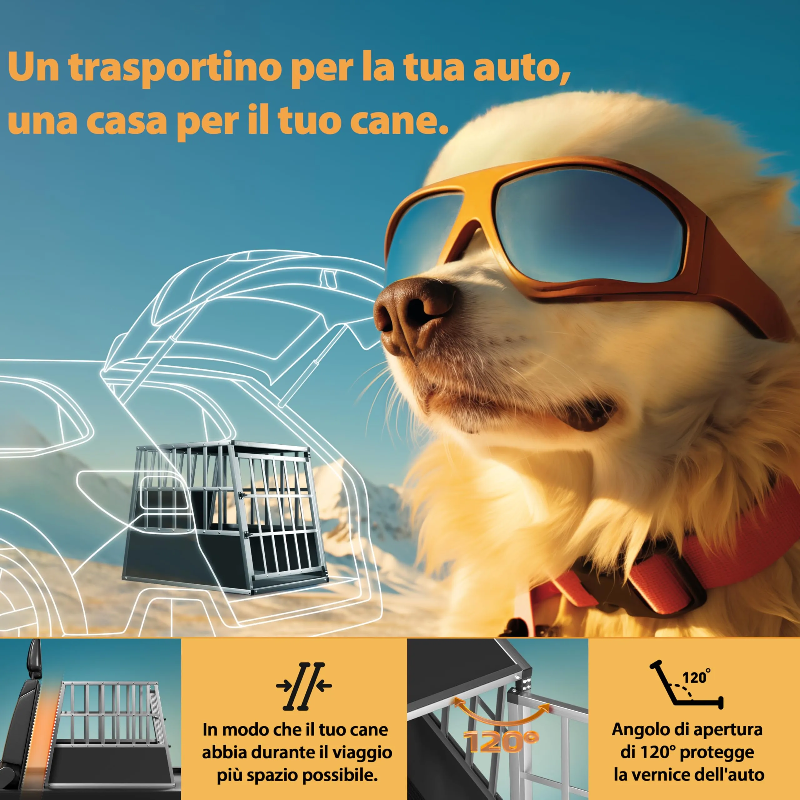 Cadoca Trasportino Cani L 66x90x72cm - immagine 4