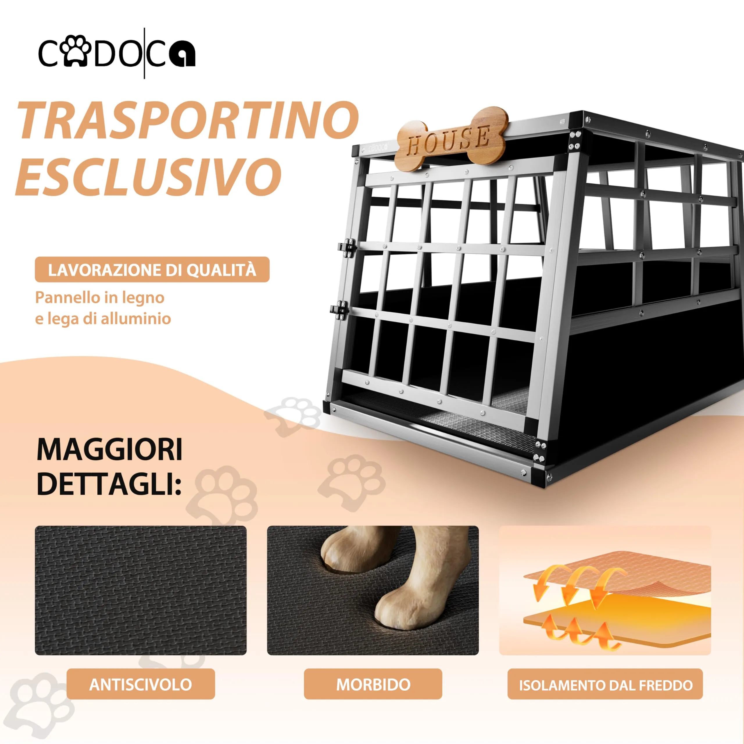 Cadoca Trasportino Cani L 66x90x72cm - immagine 6