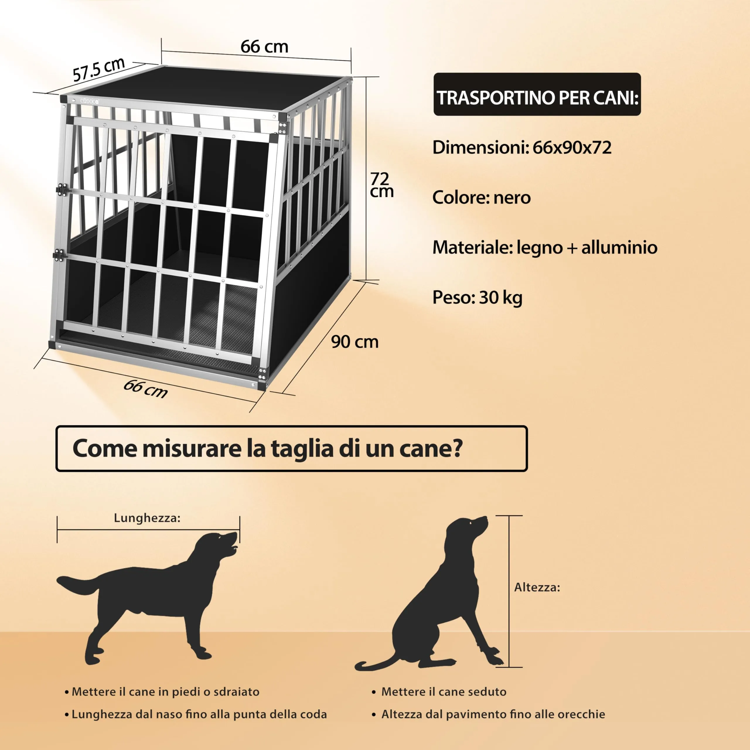 Cadoca Trasportino Cani L 66x90x72cm - immagine 7