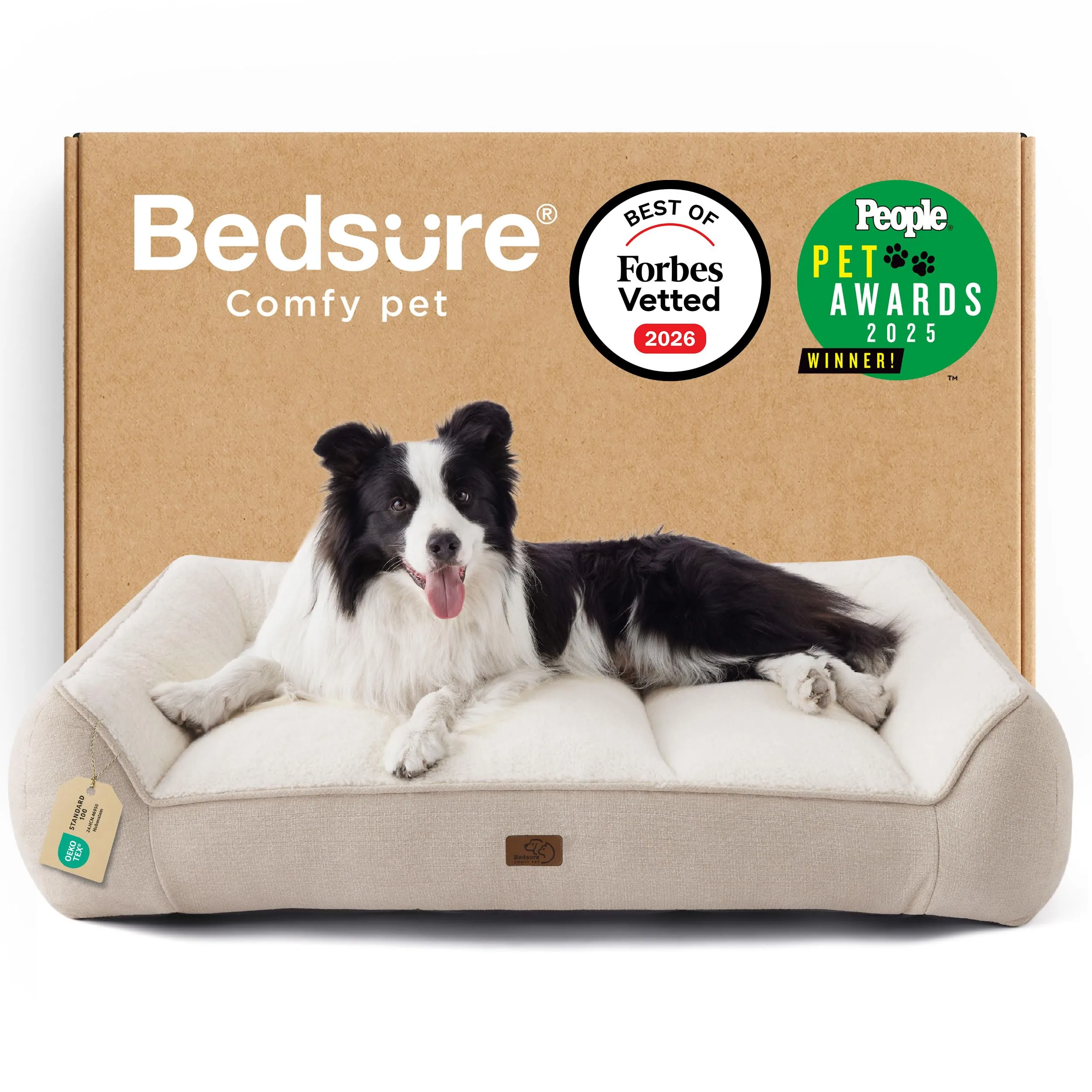 Bedsure SupportMax Extra Spesso Cuccia Cani Grande 96x71cm, Crema - immagine 1