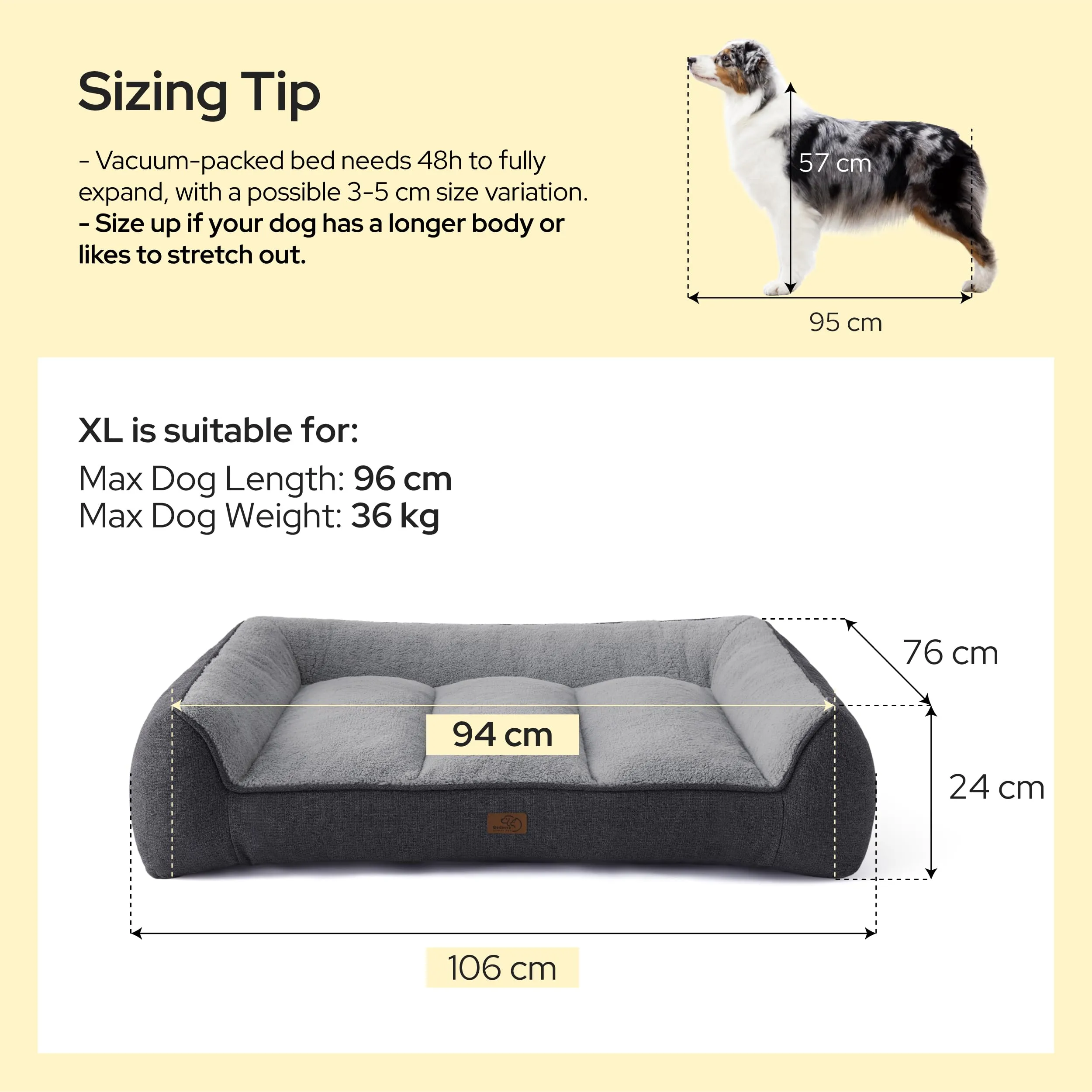 Bedsure SupportMax Cuccia Cani Extra Spesso XL 106x76cm - immagine 4