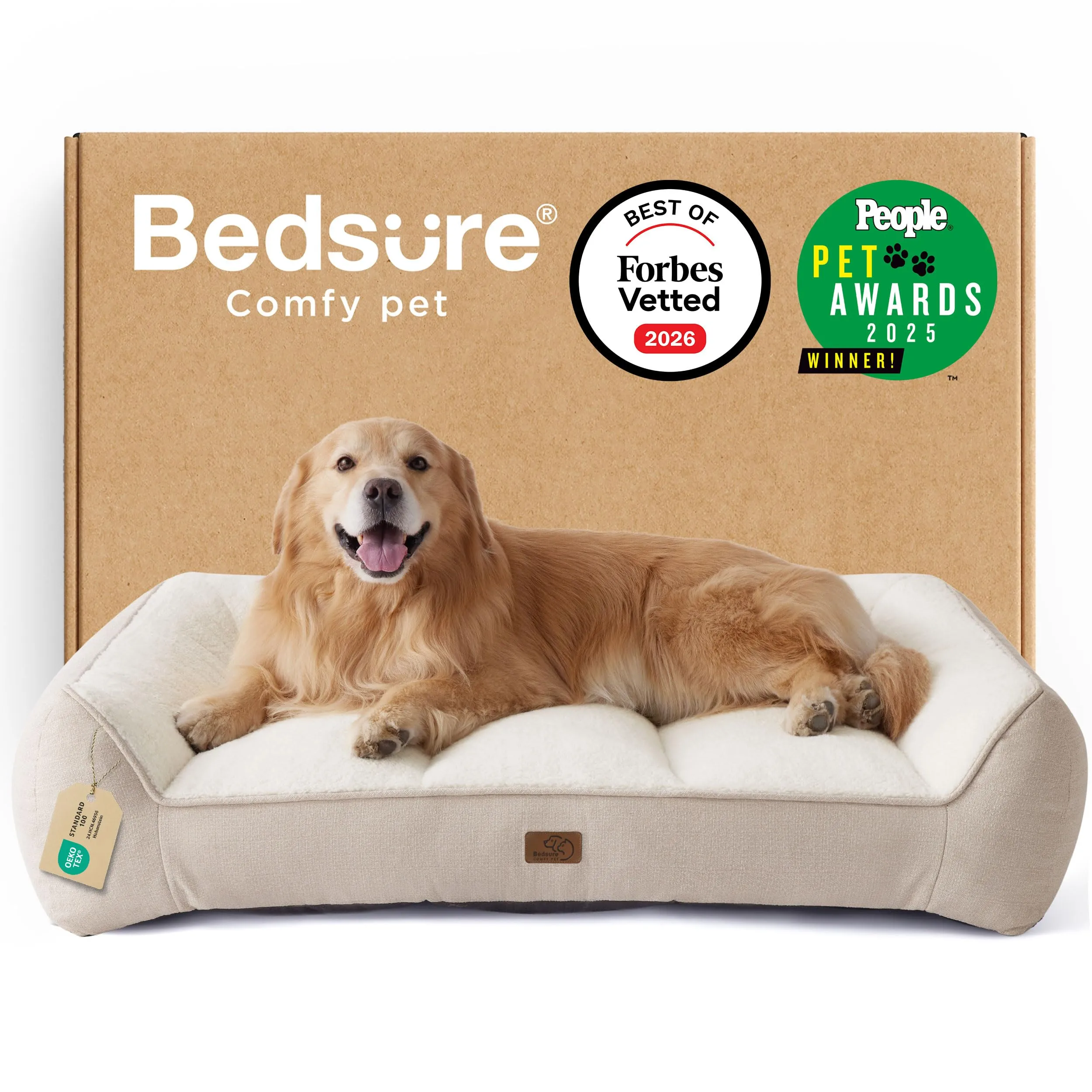 Bedsure SupportMax Cuccia Cani XXL 122x89cm, Crema - immagine 1