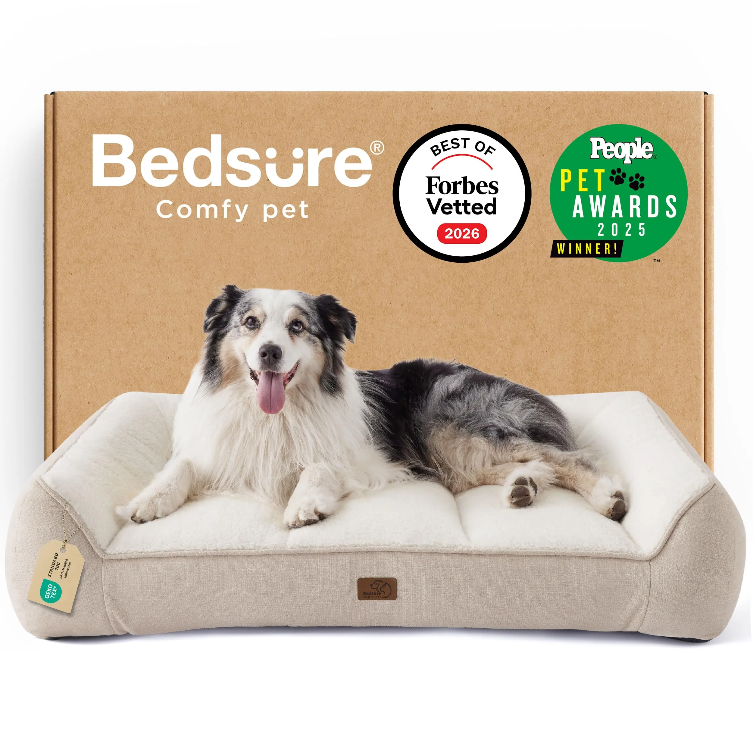 Bedsure SupportMax Cuccia Cani Extra Spessa XL 106x76cm, Crema - immagine 1