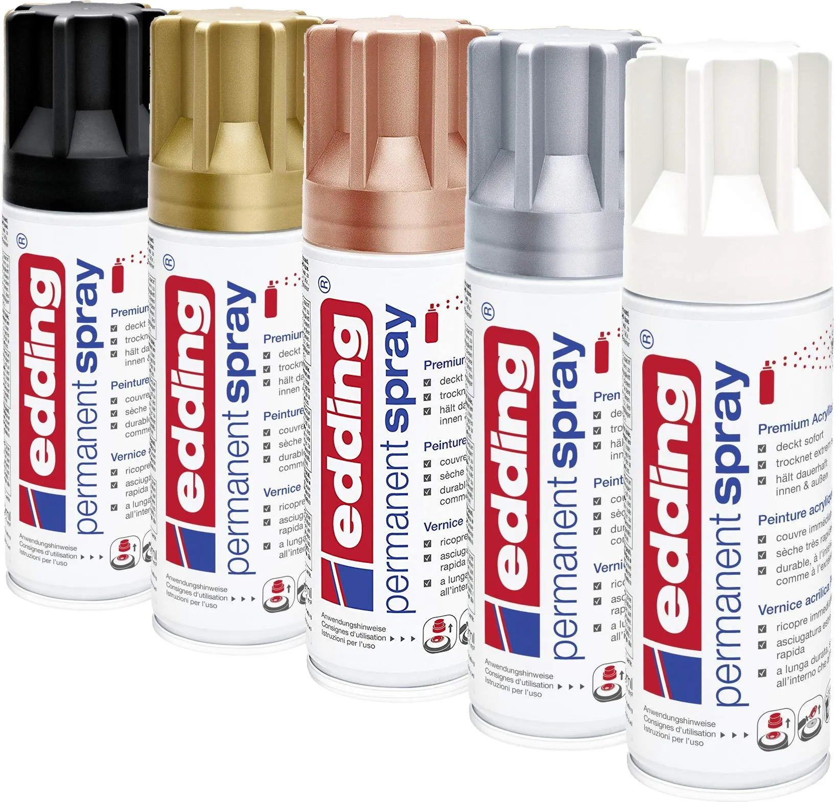 Edding 5200 Spray Permanente Mix, 200 ml (Pack of 5) - immagine 1