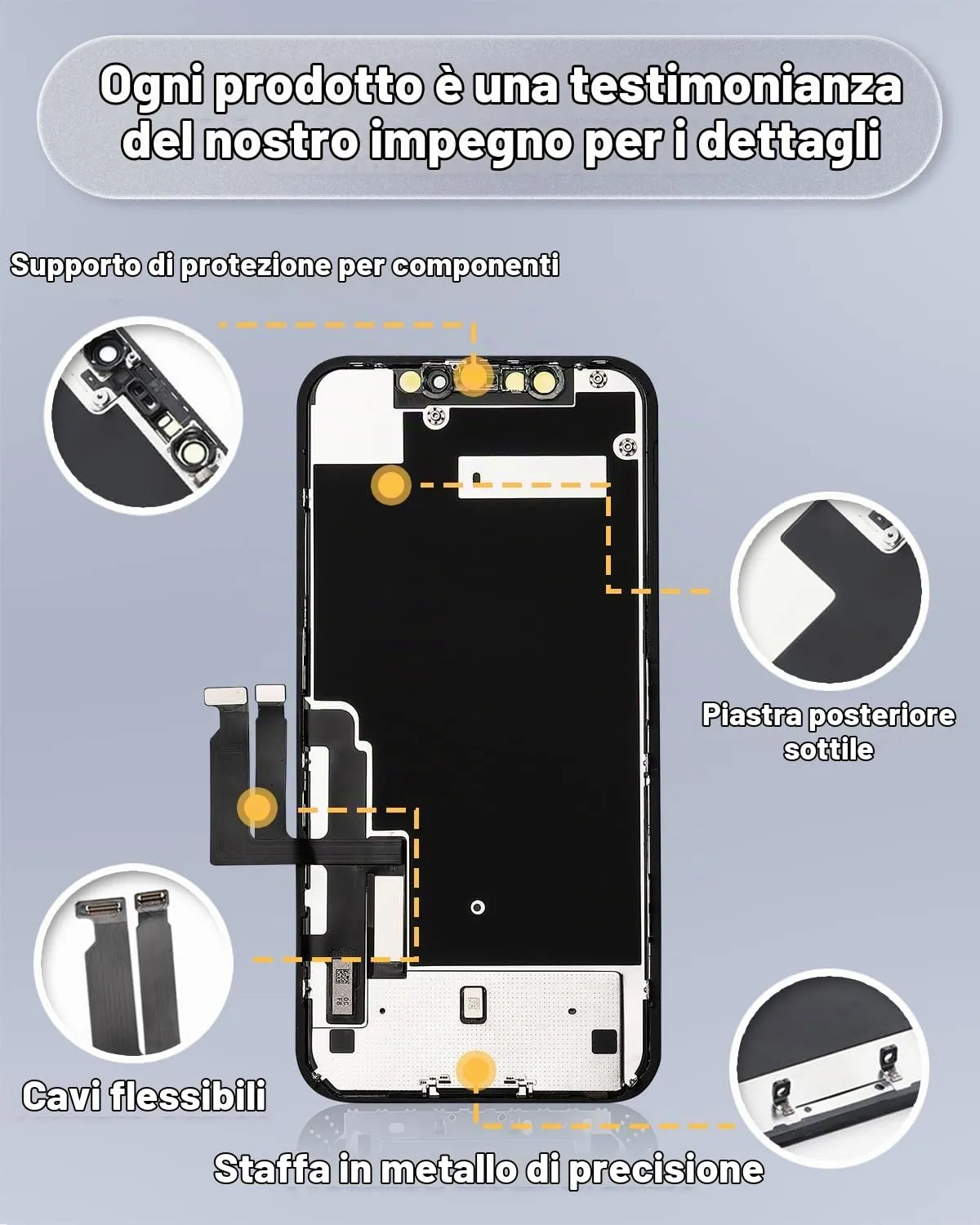 GULEEK Display LCD FHD COF 6,1" per iPhone XR (A1984, A2105, A2106, A2108) Nero - immagine 5