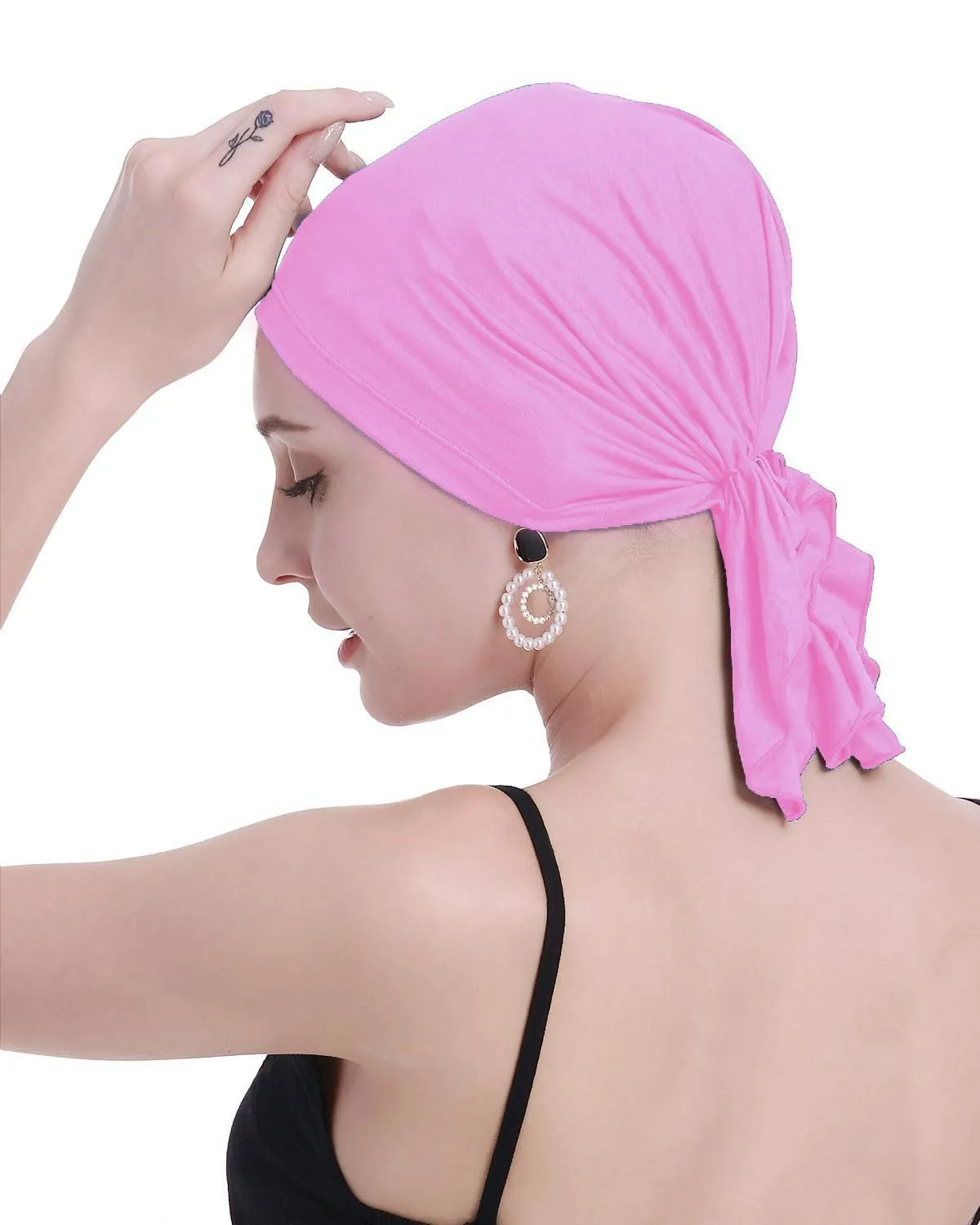 osvyo Copricapo in bambù per chemioterapia da donna, Rosa Chiaro, Taglia unica - immagine 6