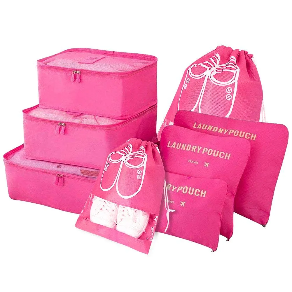 Vicloon Set Organizer per Valigie 8 in 1, Packing Cubes per Vestiti, Scarpe e Cosmetici, Salvaspazio - immagine 1