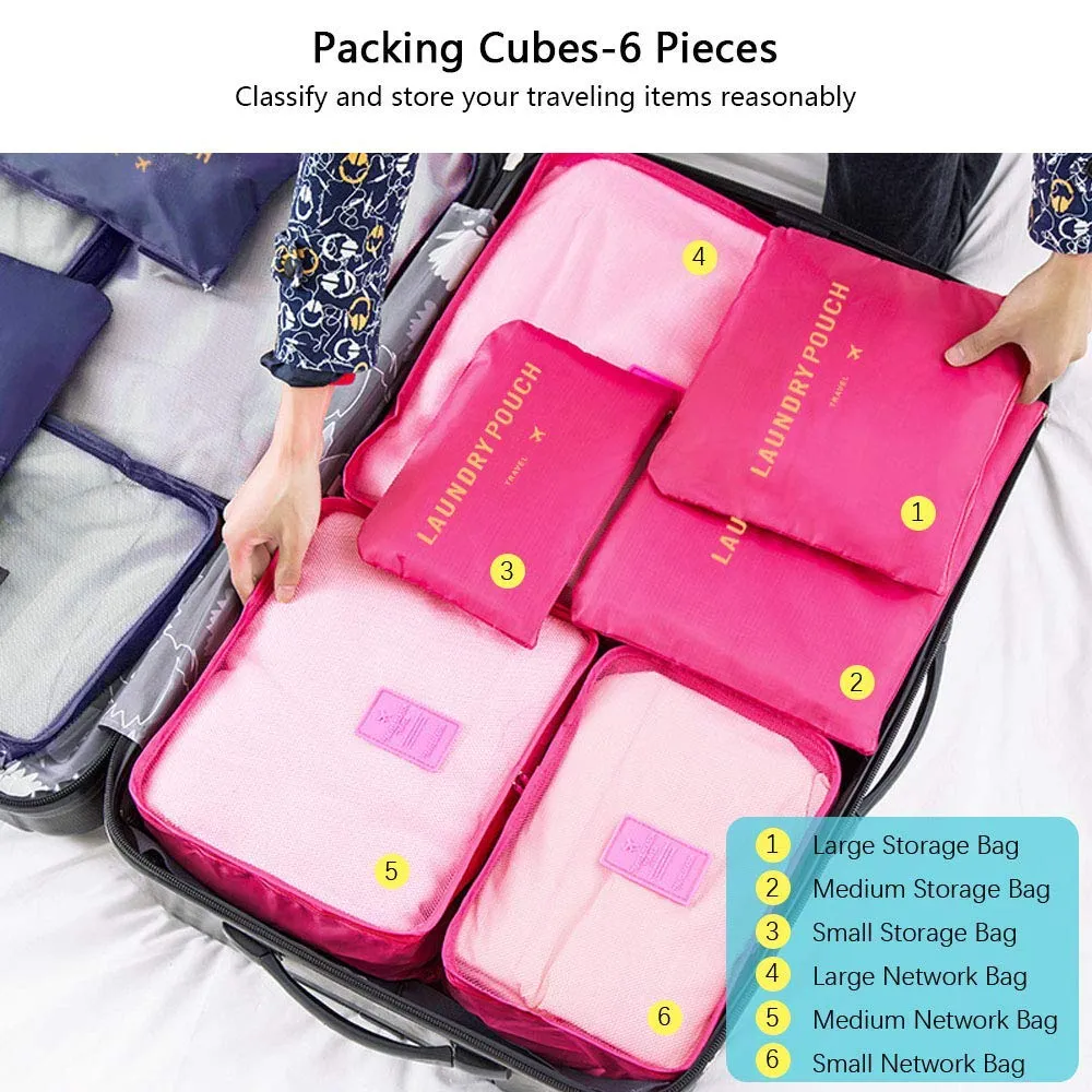 Vicloon Set Organizer per Valigie 8 in 1, Packing Cubes per Vestiti, Scarpe e Cosmetici, Salvaspazio - immagine 3