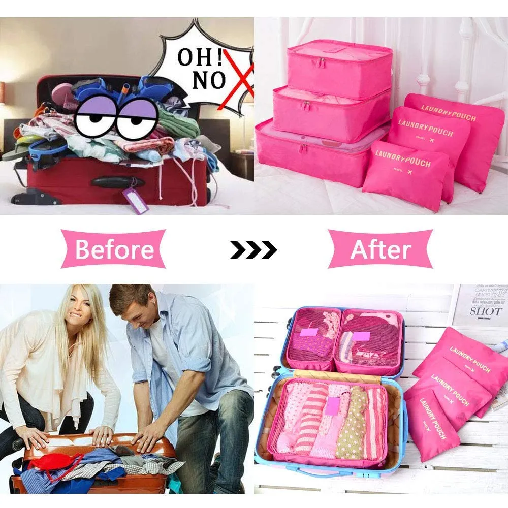 Vicloon Set Organizer per Valigie 8 in 1, Packing Cubes per Vestiti, Scarpe e Cosmetici, Salvaspazio - immagine 5