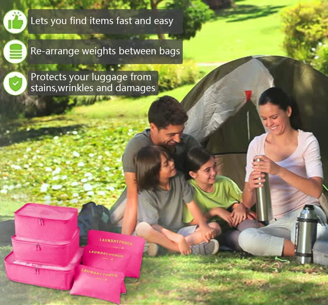Vicloon Set Organizer per Valigie 8 in 1, Packing Cubes per Vestiti, Scarpe e Cosmetici, Salvaspazio - immagine 8