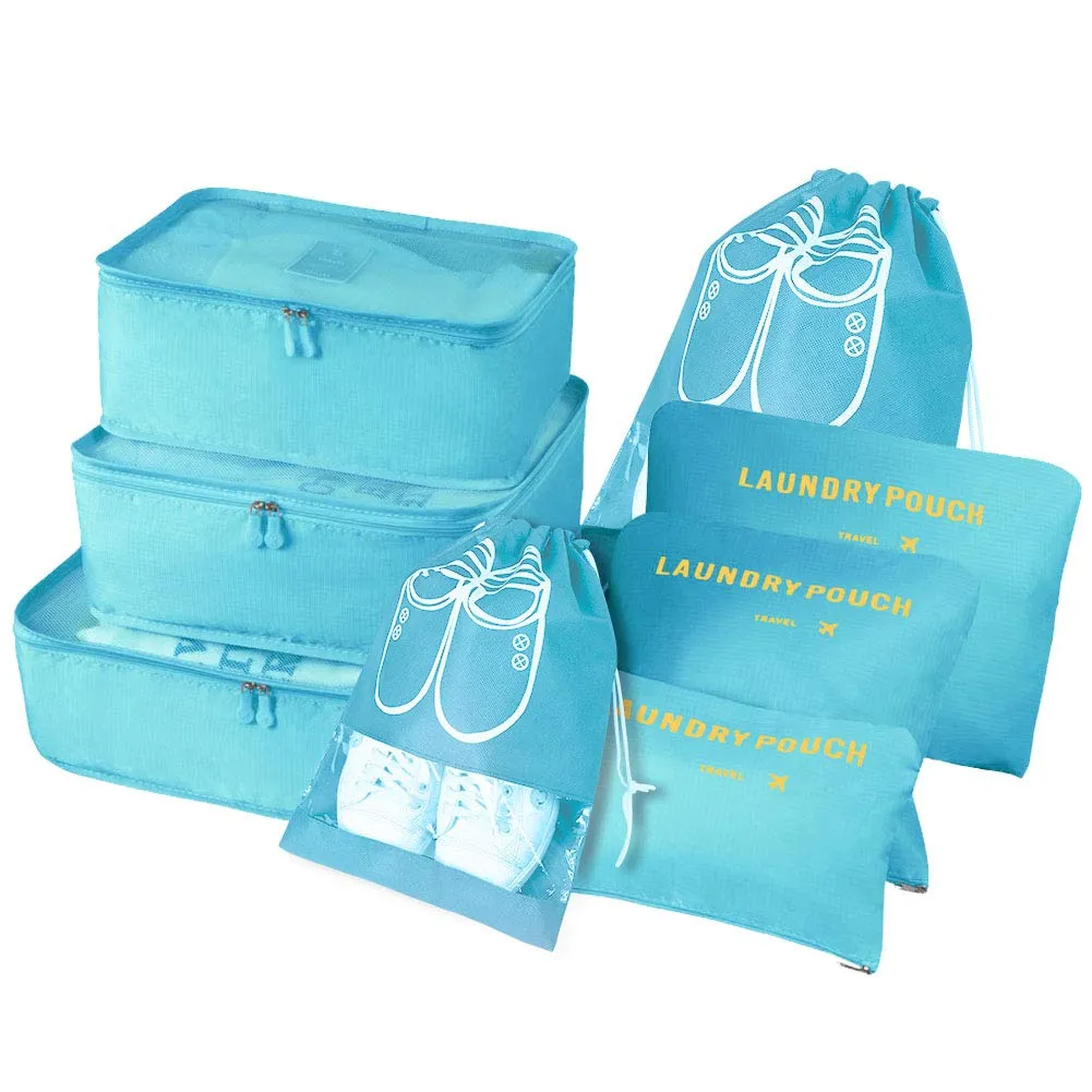 Vicloon Set Organizer per Valigie 8 in 1, Packing Cubes per Vestiti, Scarpe e Cosmetici - immagine 1