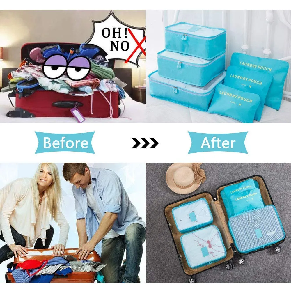 Vicloon Set Organizer per Valigie 8 in 1, Packing Cubes per Vestiti, Scarpe e Cosmetici - immagine 5