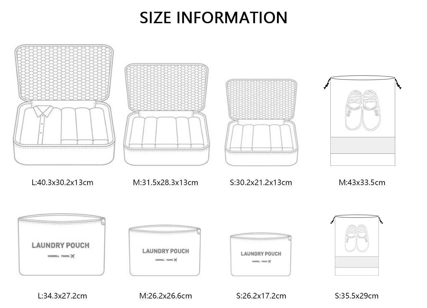 Vicloon Set Organizer per Valigie 8 in 1, Packing Cubes per Vestiti, Scarpe e Cosmetici, Blu Scuro - immagine 4