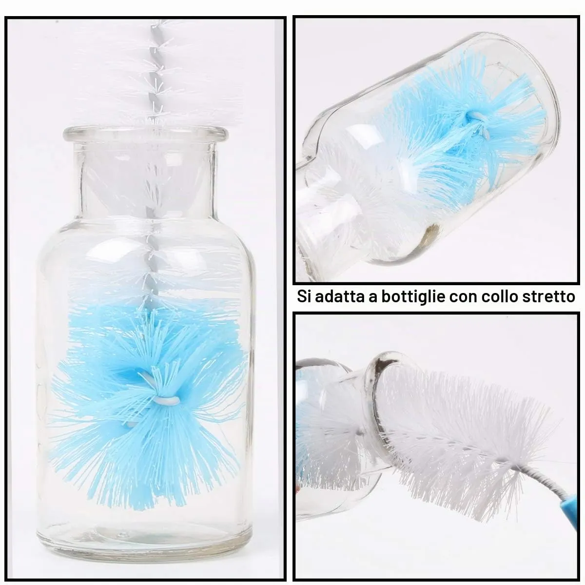 Vicloon Set Spazzole per la Pulizia delle Bottiglie, 8 Pezzi - immagine 6