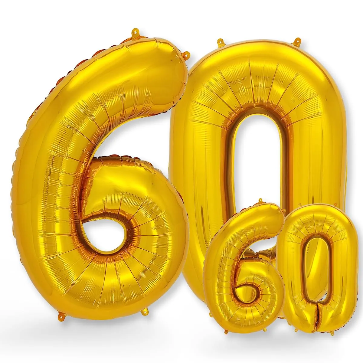 FUNXGO Palloncini Numero 60 Oro, Set di due pezzi (Grande e Piccolo) - immagine 1