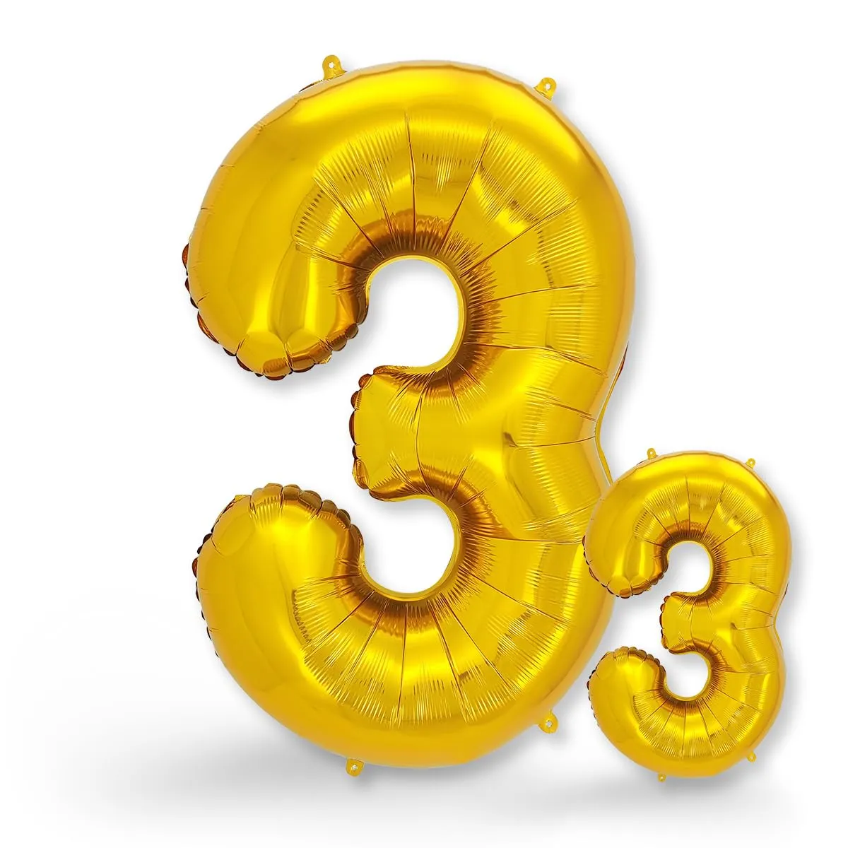 FUNXGO Palloncino Numero 3 Oro, set di due pezzi (grande e piccolo) - immagine 1