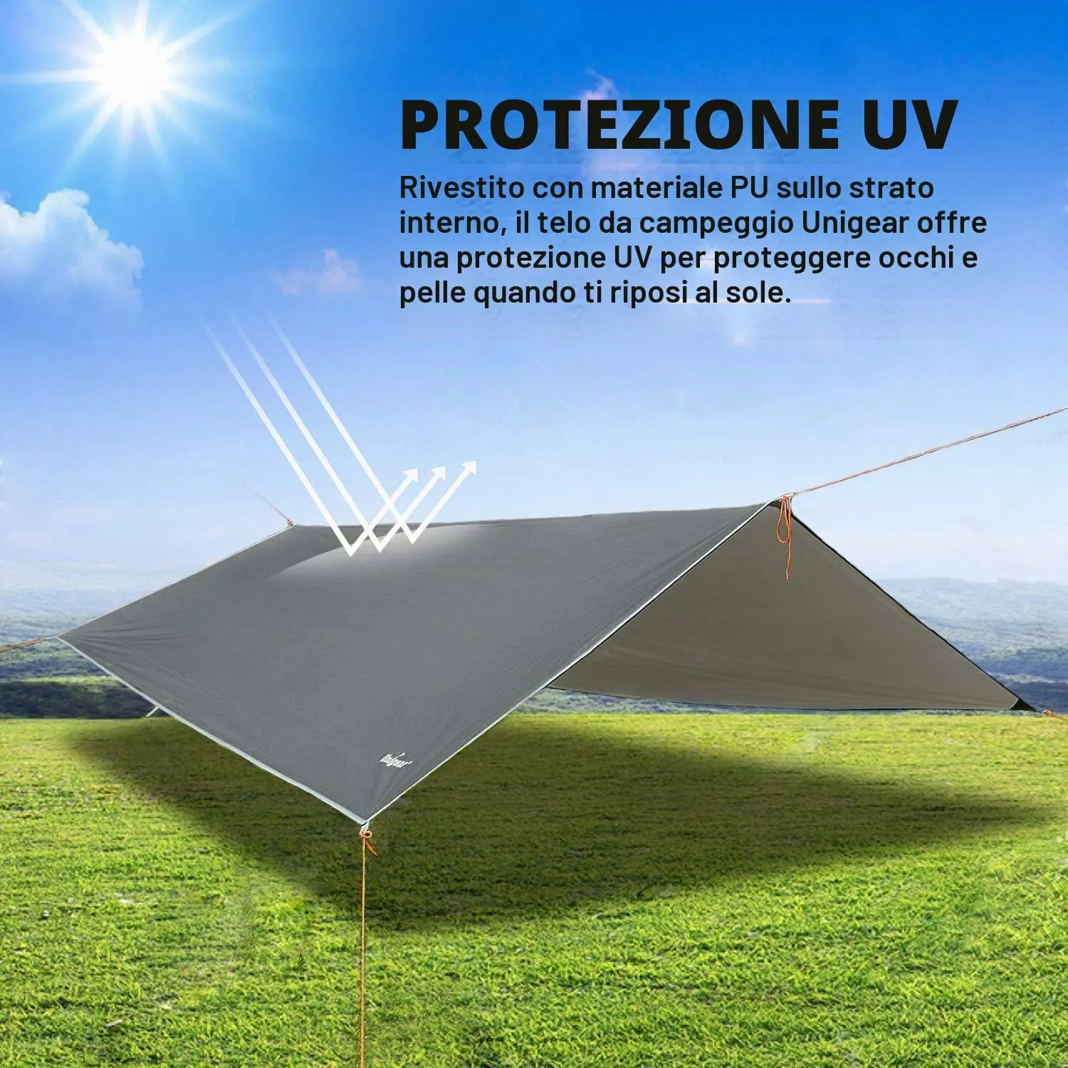 Unigear Tarp Rain Fly Telo Impermeabile 3x3m - immagine 4