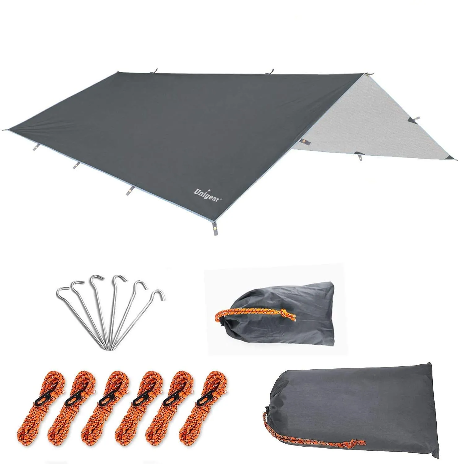 Unigear Telo Antipioggia Tarp Rain Fly 3x5m Grigio - immagine 1