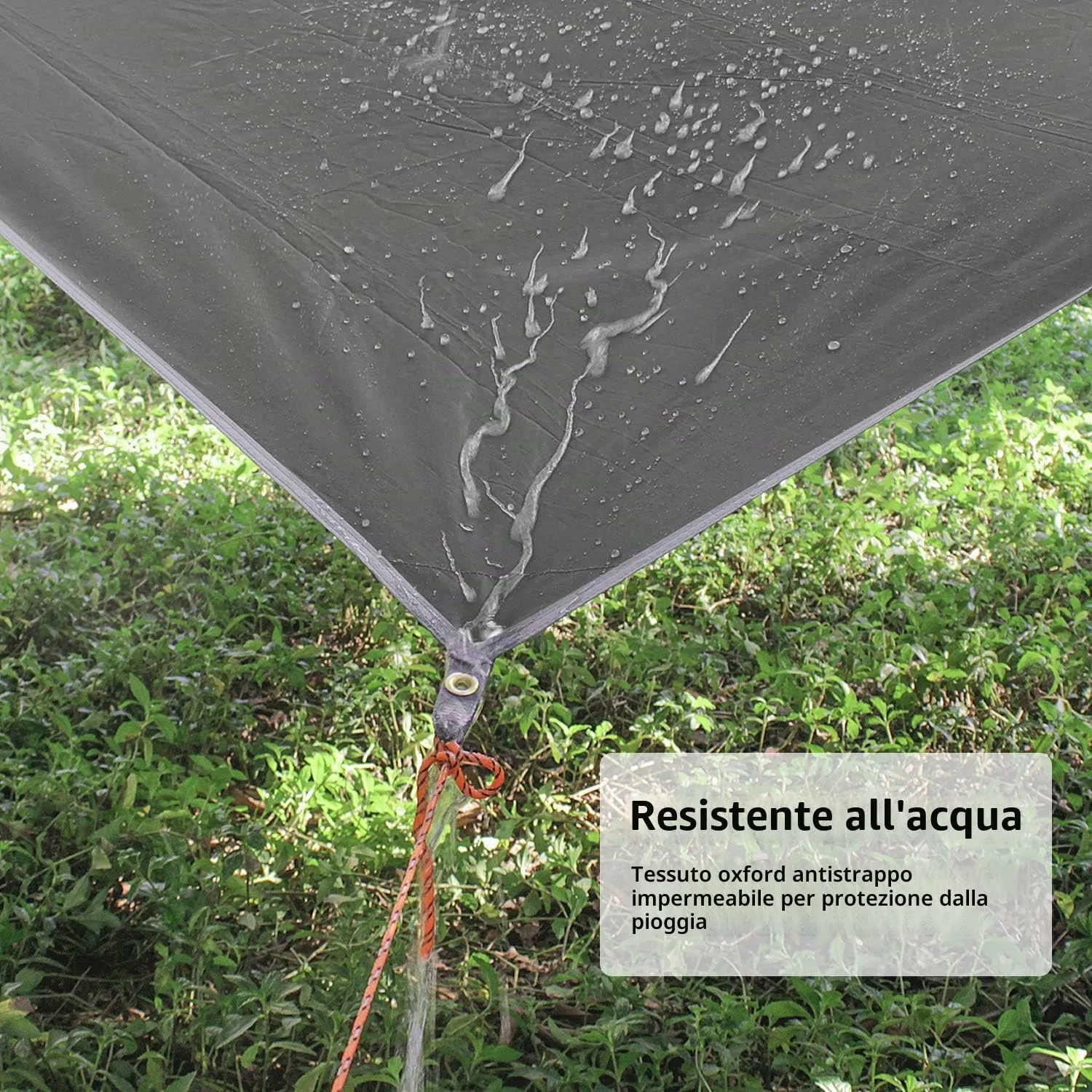 Unigear Telo Antipioggia Tarp Rain Fly 3x5m Grigio - immagine 3