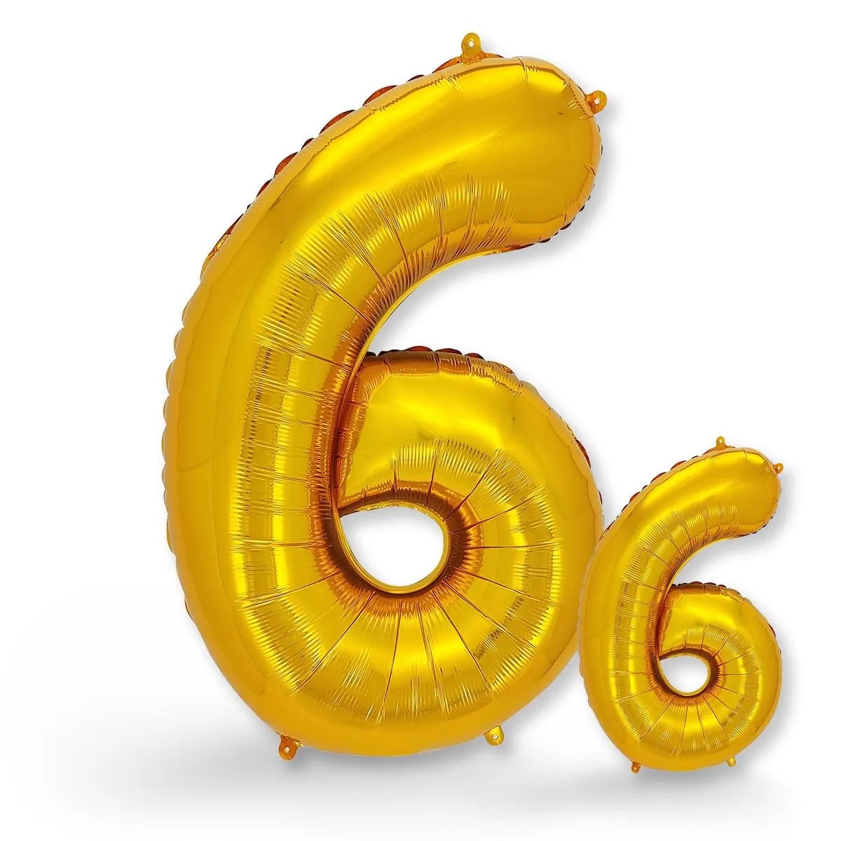 FUNXGO Palloncini Numero 6 Oro - Set di due pezzi (uno grande e uno piccolo) - immagine 1