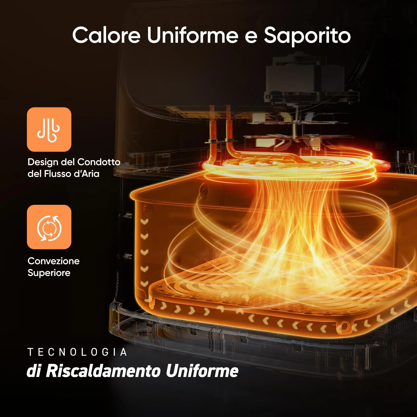 Cosori Friggitrice ad Aria 5,7 L, 13 Funzioni, 1700W, Rossa - immagine 4