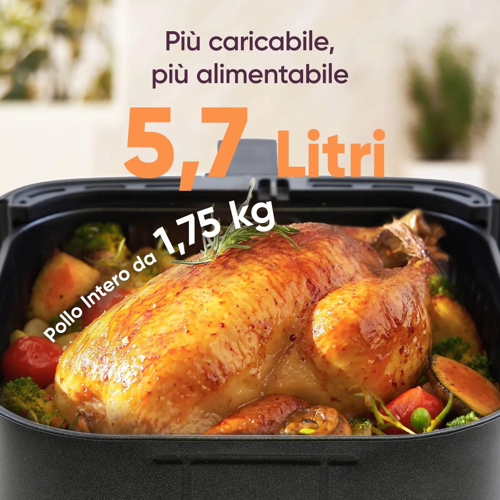 Cosori Friggitrice ad Aria 5,7 L, 13 Funzioni, 1700W, Rossa - immagine 7