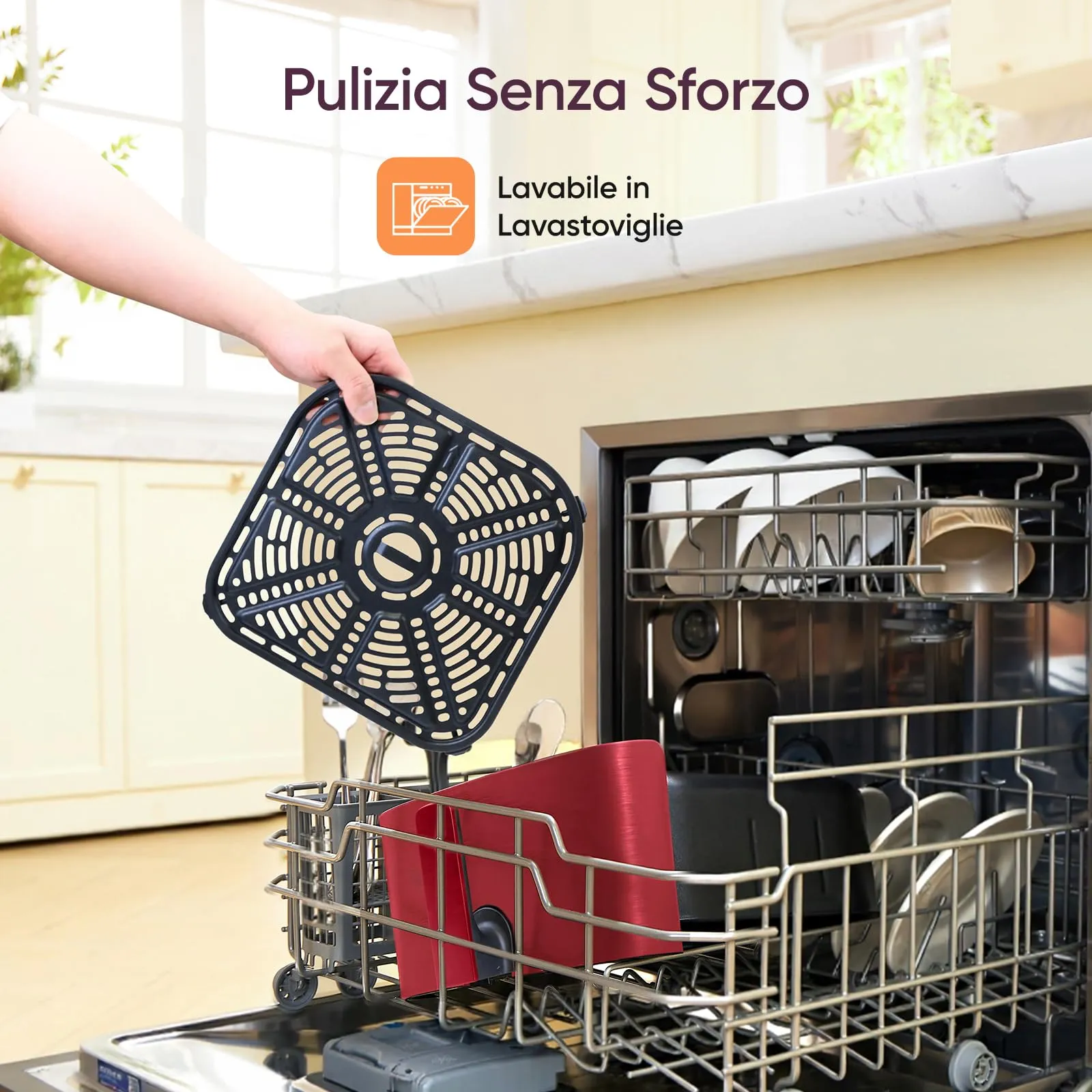 Cosori Friggitrice ad Aria 5,7 L, 13 Funzioni, 1700W, Rossa - immagine 8
