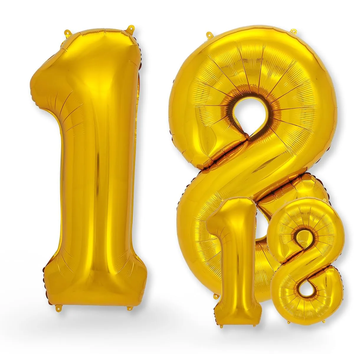 FUNXGO Palloncino Numero 18 Oro - Set di Due Pezzi (Grande e Piccolo) - immagine 1