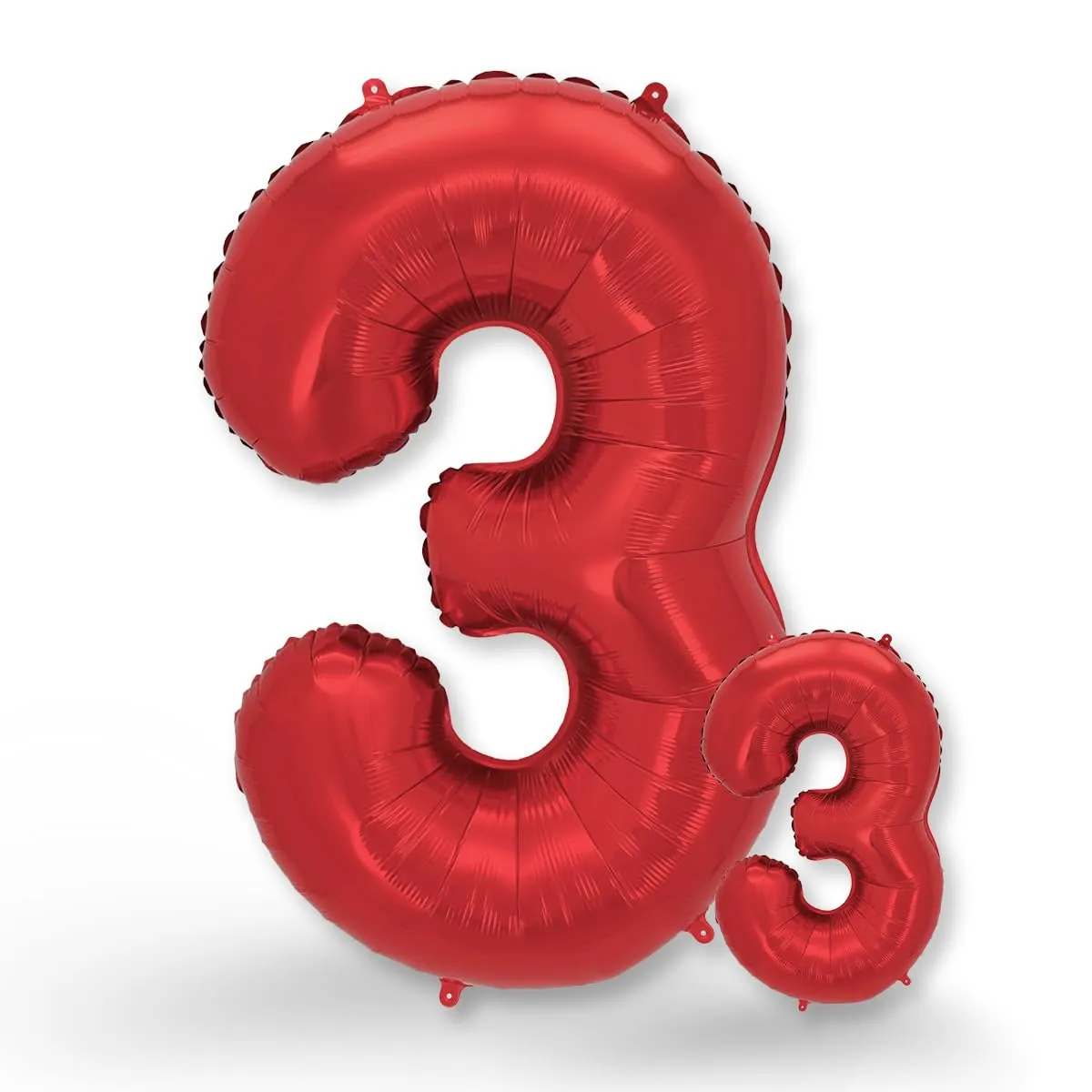 FUNXGO Palloncini in Pellicola Numero 3, Rosso, 2 Pezzi (100 cm e 38 cm) - immagine 1