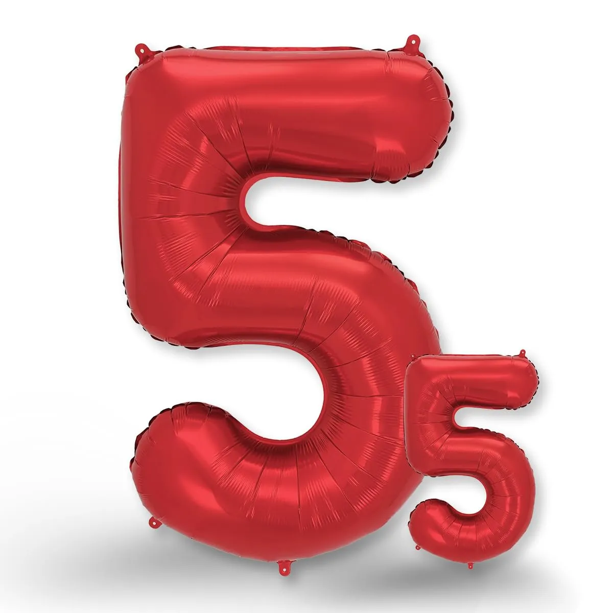 FUNXGO Palloncini in pellicola numero 5, Rosso, 2 pezzi (100 cm e 38 cm) - immagine 1