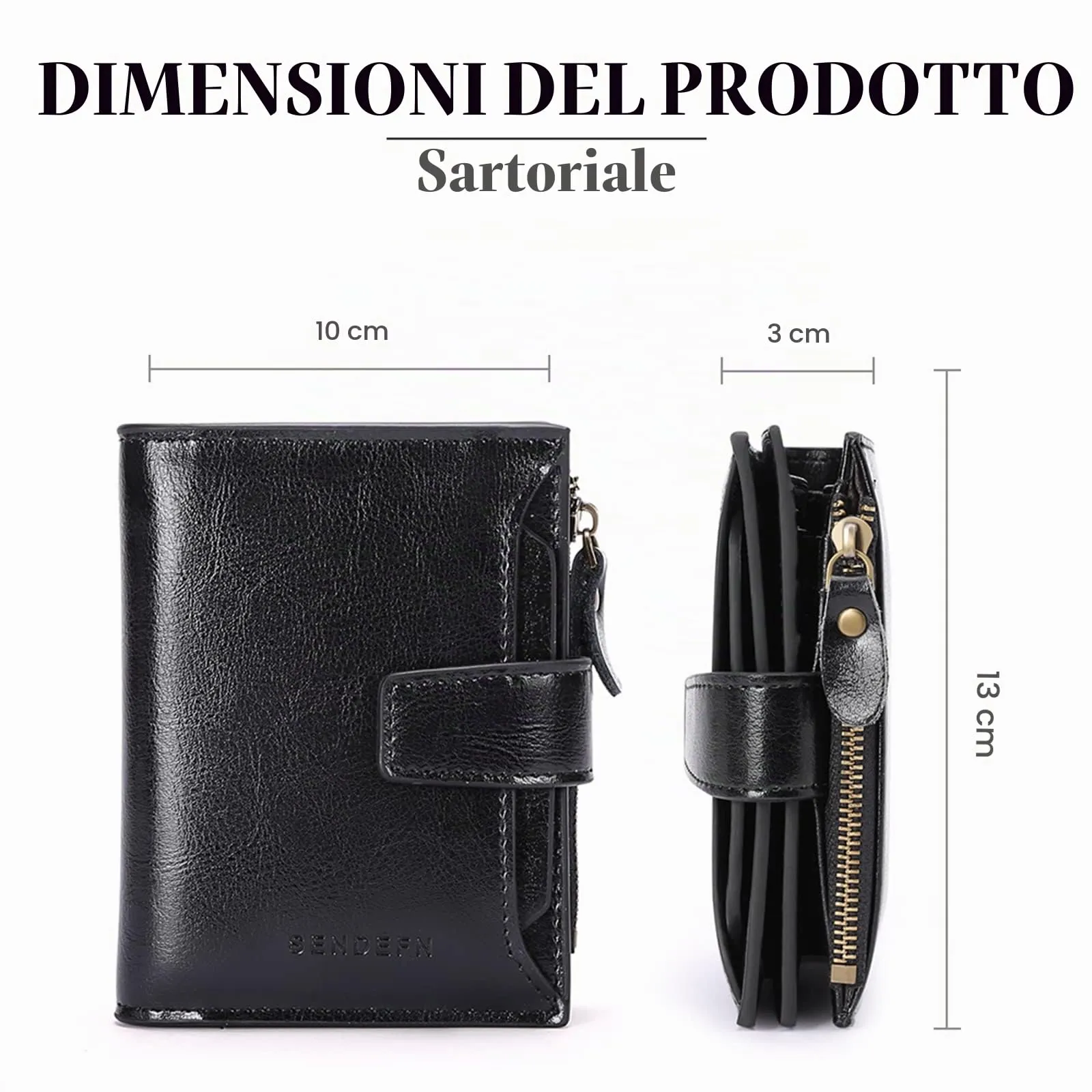 SENDEFN Portafoglio Donna in Pelle Vera con Blocco RFID e 14 Slot per Carte - immagine 7