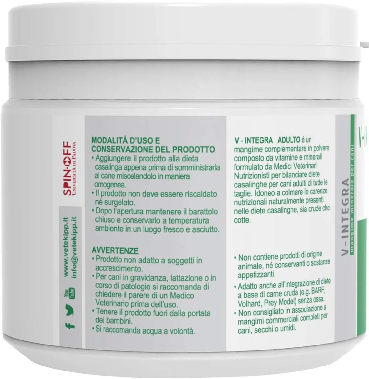 V-INTEGRA Cane Adulto, Integratore Multivitaminico per Dieta Casalinga e BARF, 500g - immagine 4