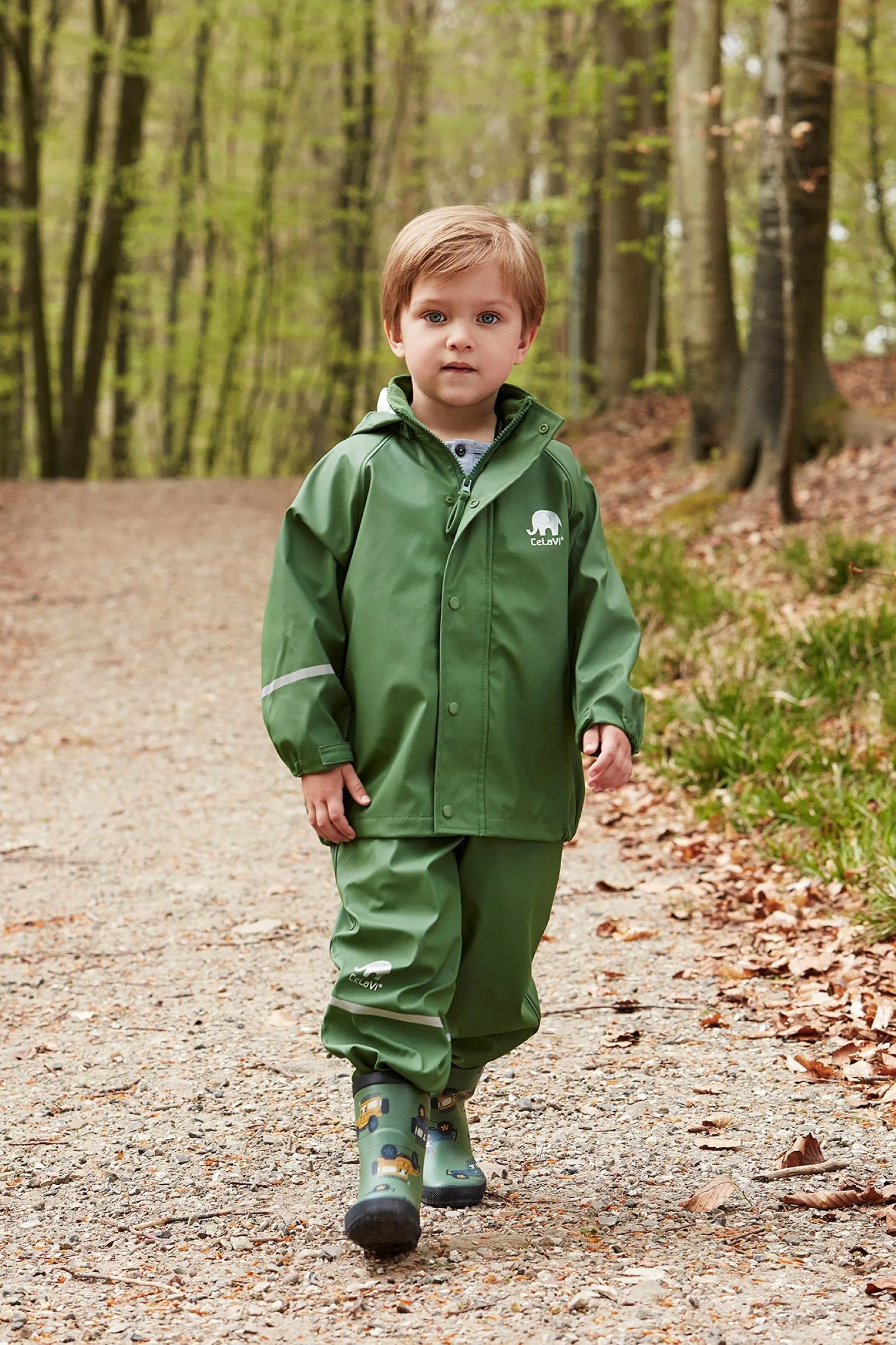 Celavi Basic Rainwear Set, Elm Green, 10 Years Unisex - immagine 4