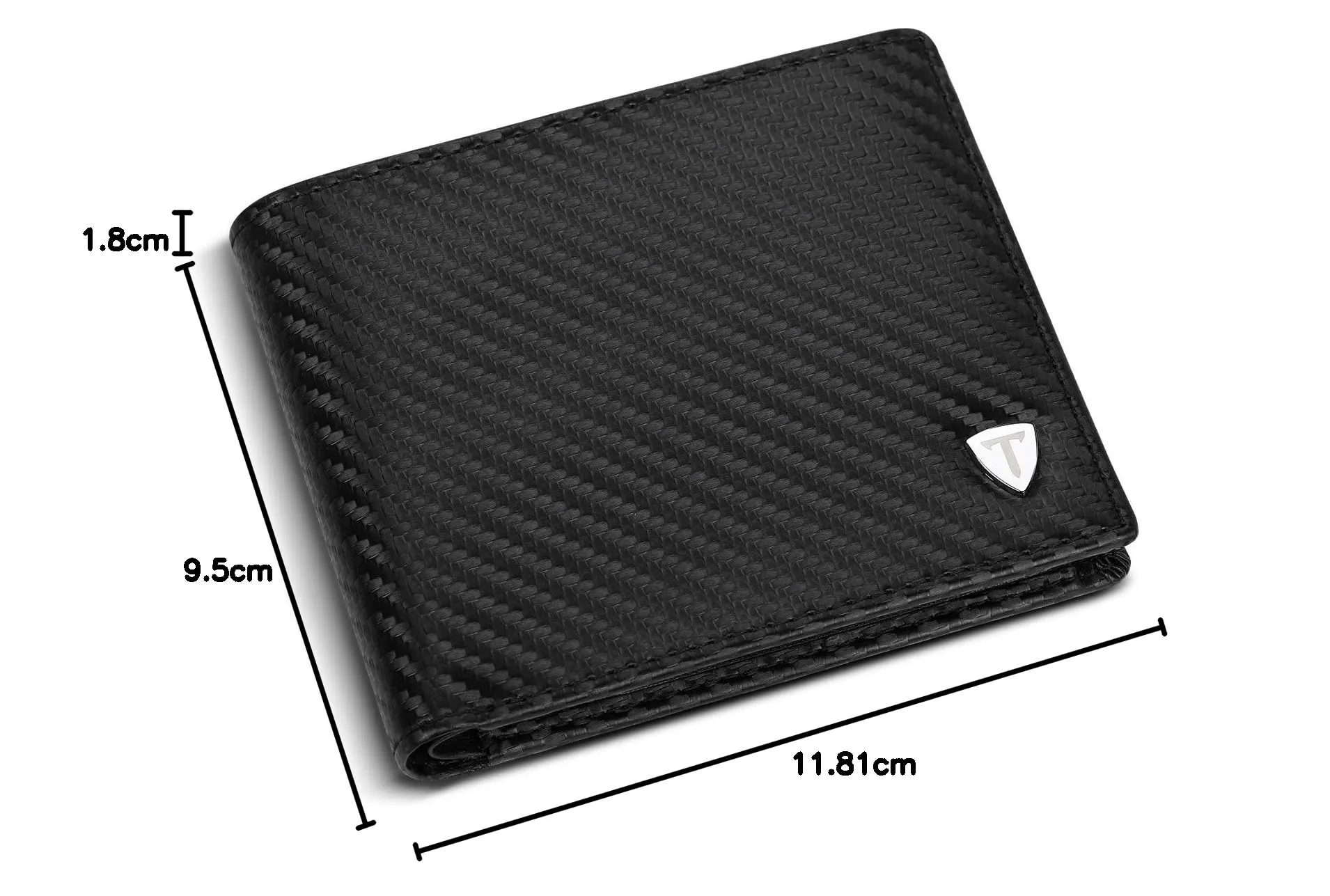 TEEHON Portafoglio Uomo Slim in Pelle Carbonio con Blocco RFID e Portamonete - immagine 8