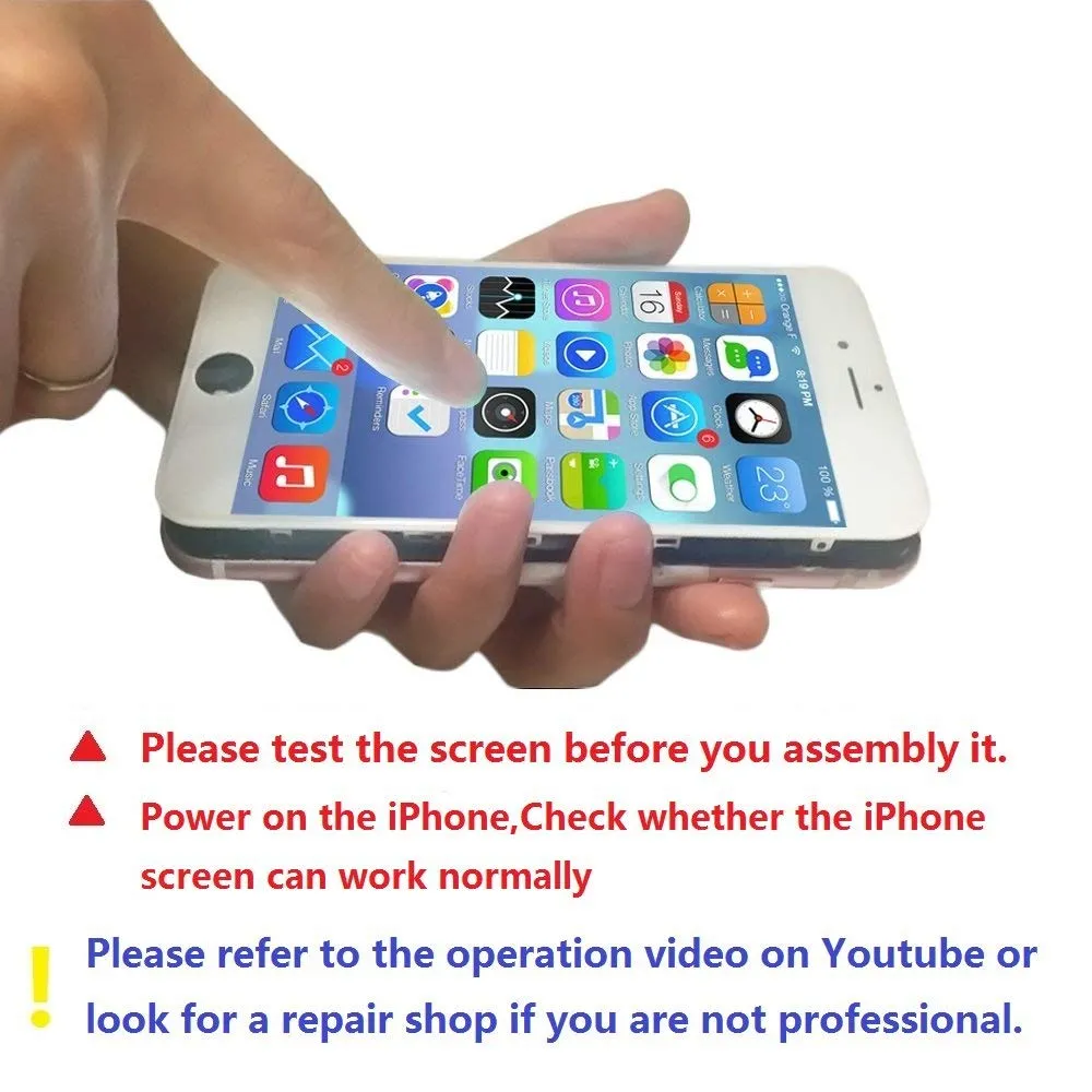 Brinonac LCD Display Digitizer Touch Screen for iPhone 6 4.7" - White - immagine 7