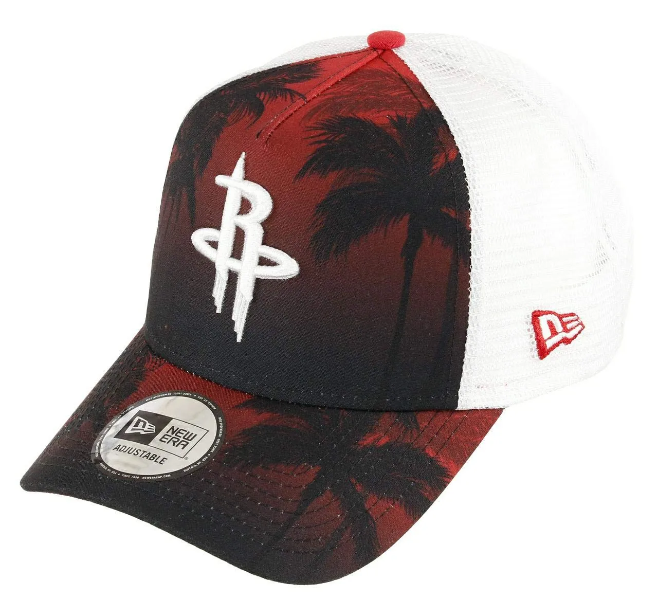 New Era Houston Rockets Palm Tree Adjustable Trucker Cap - Red/White - One Size - immagine 1