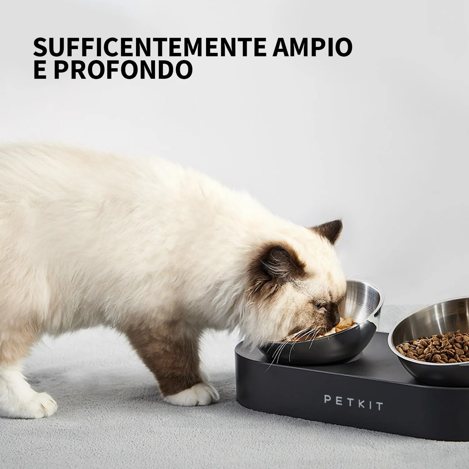 PETKIT Cybertail Ciotole per Gatti e Cani di Piccola Taglia, in Acciaio Inossidabile, Rialzata e Inclinata, Antiscivolo - immagine 5
