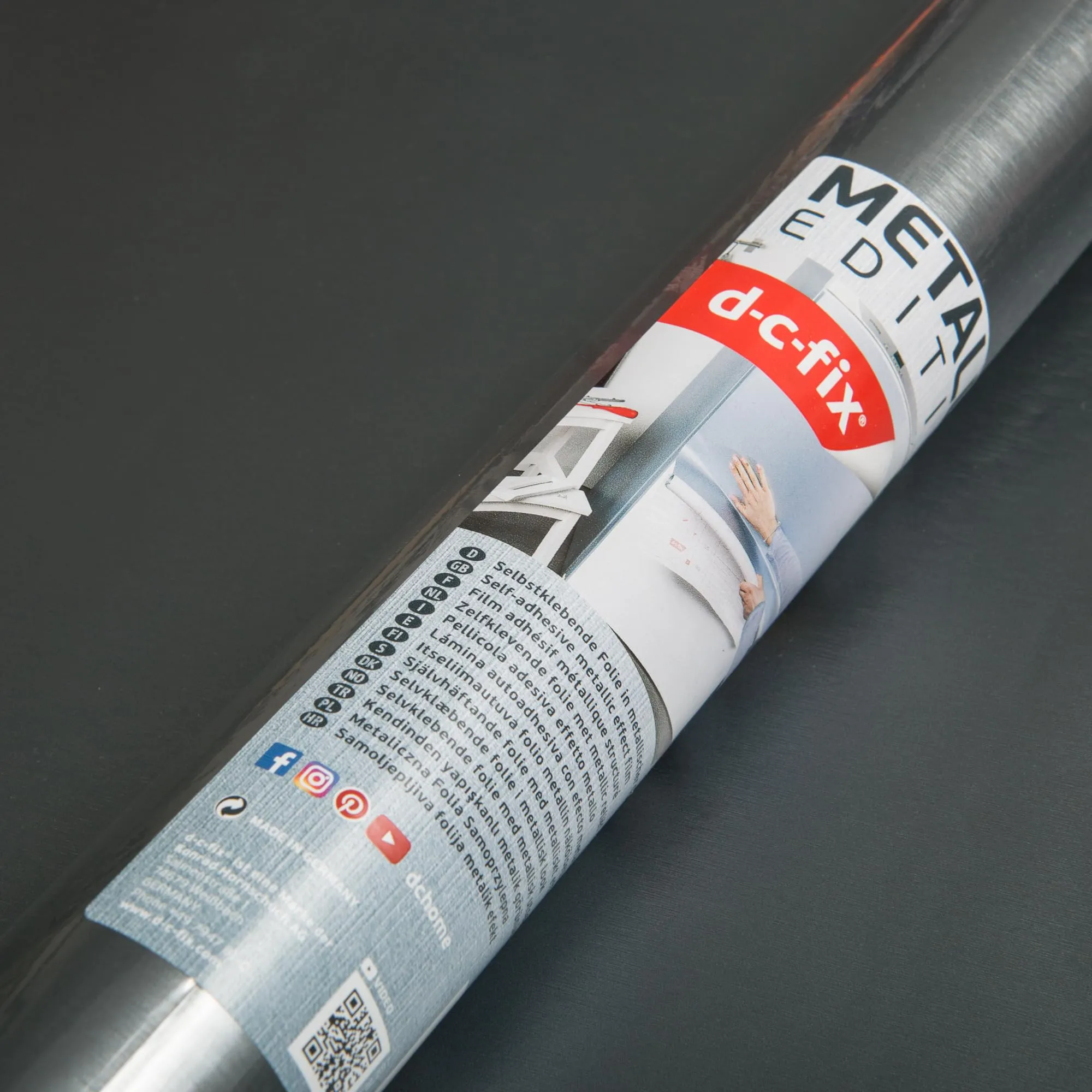 d-c-fix Pellicola Adesiva Metallica Taglio Grigio Acciaio 67,5 cm x 1,5 m - immagine 3