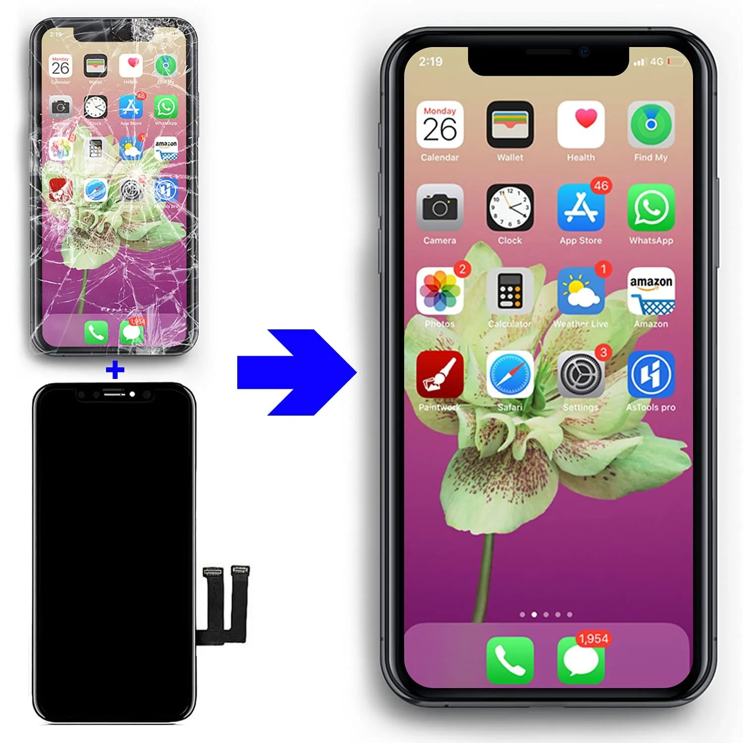 Brinonac LCD Display Digitizer Replacement Kit for iPhone 11 6.1" FHD COF - immagine 6