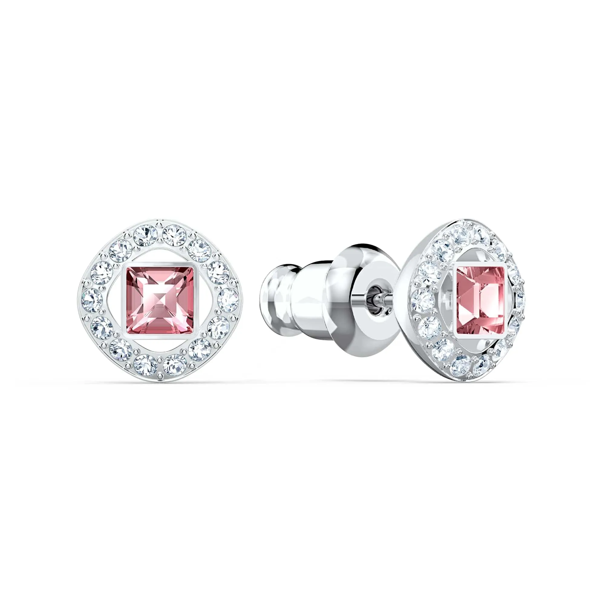 Swarovski Una Angelic Orecchini a lobo, Rosa, Placcato rodio - immagine 2