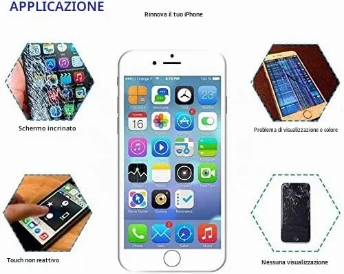Brinonac Schermo LCD Digitizer Touch per iPhone 6 4,7" Bianco - immagine 5