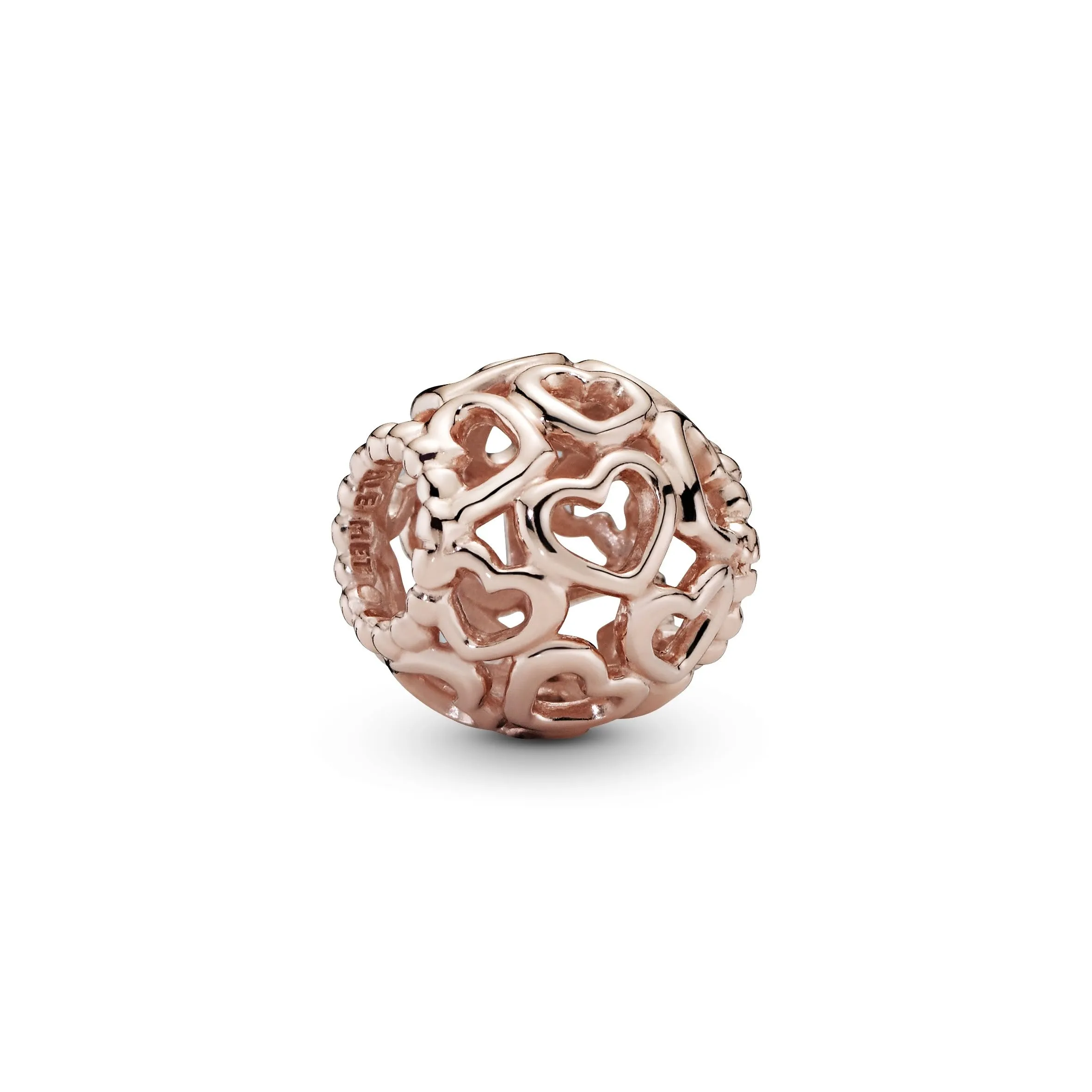 Pandora Icons Ciondolo con cuori traforati placcato in oro rosa 14k - immagine 2