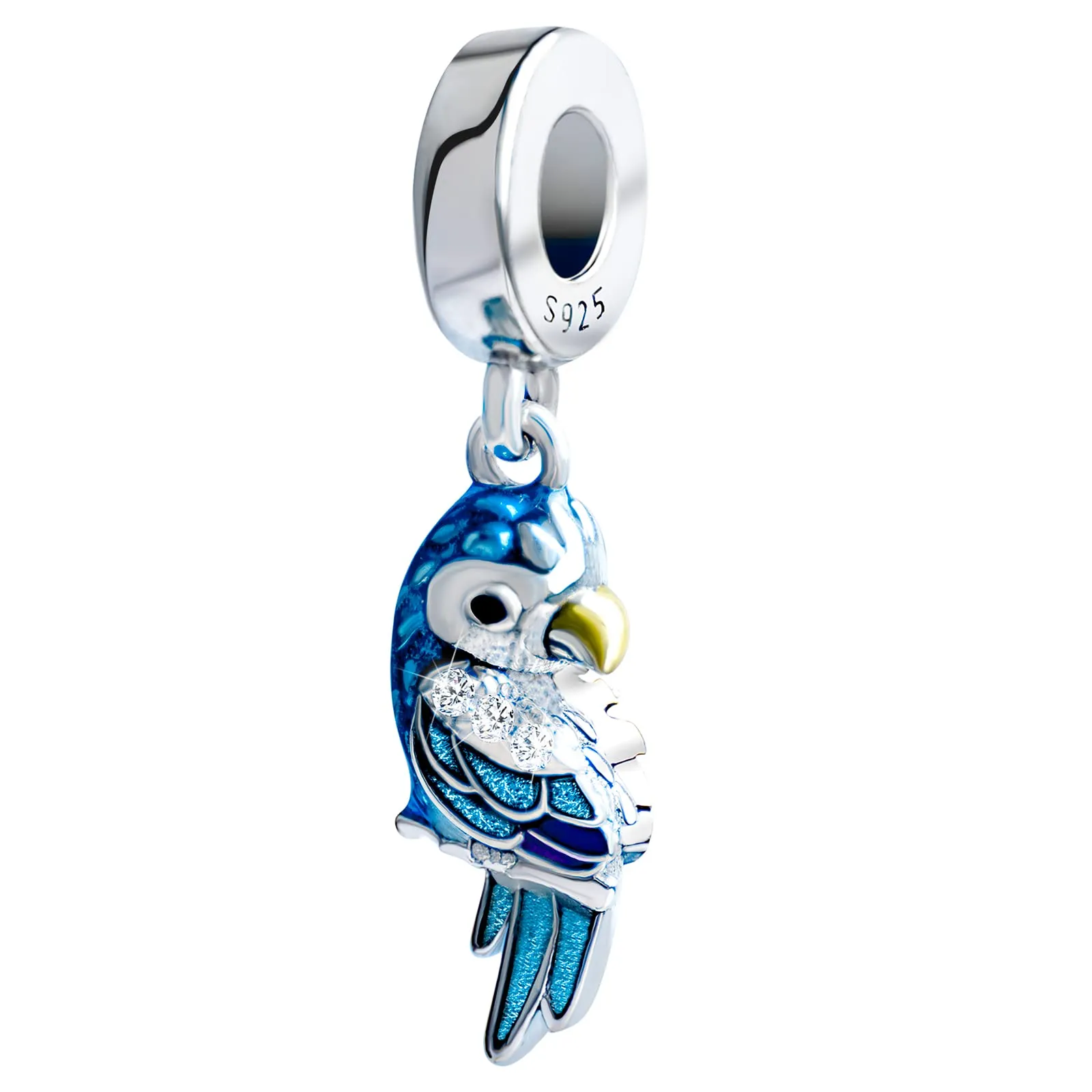 Symretie Bead Charm Ciondolo Argento Sterling 925 con Cubic Zirconia per Braccialetti e Collane Europei - immagine 1