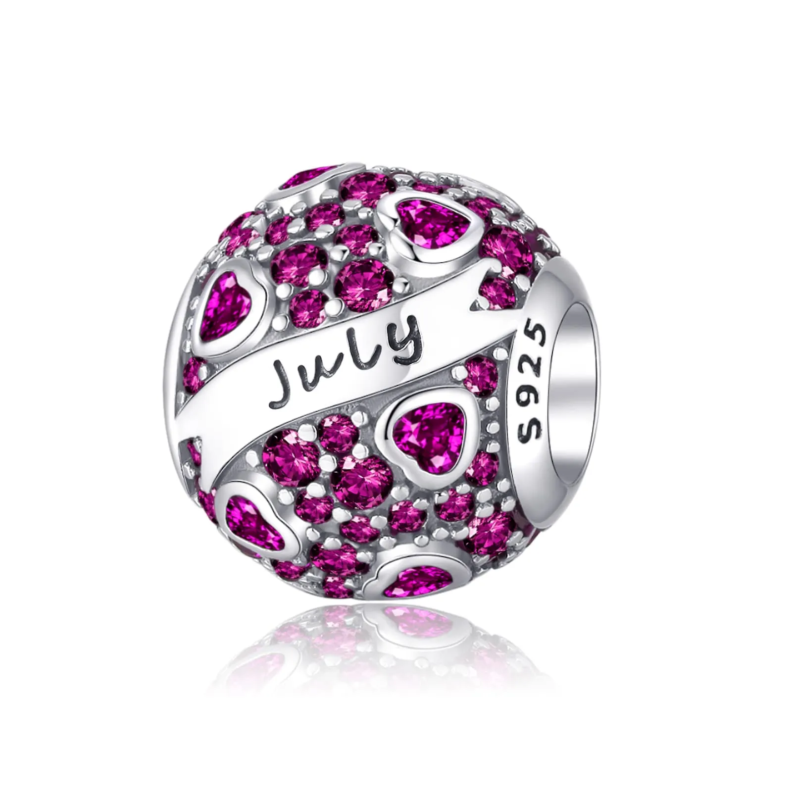 Symretie Bead Charm Ciondolo Argento Sterling 925 con Cubic Zirconia per Braccialetti e Collane Europei - immagine 1