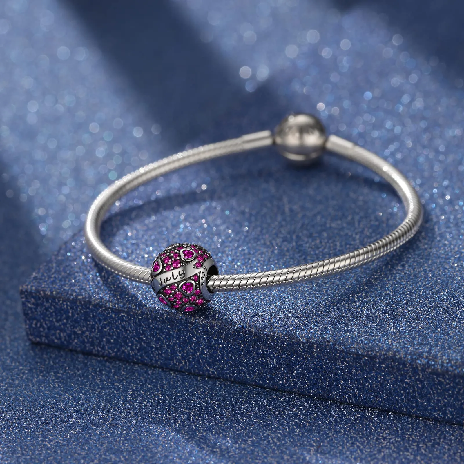 Symretie Bead Charm Ciondolo Argento Sterling 925 con Cubic Zirconia per Braccialetti e Collane Europei - immagine 8