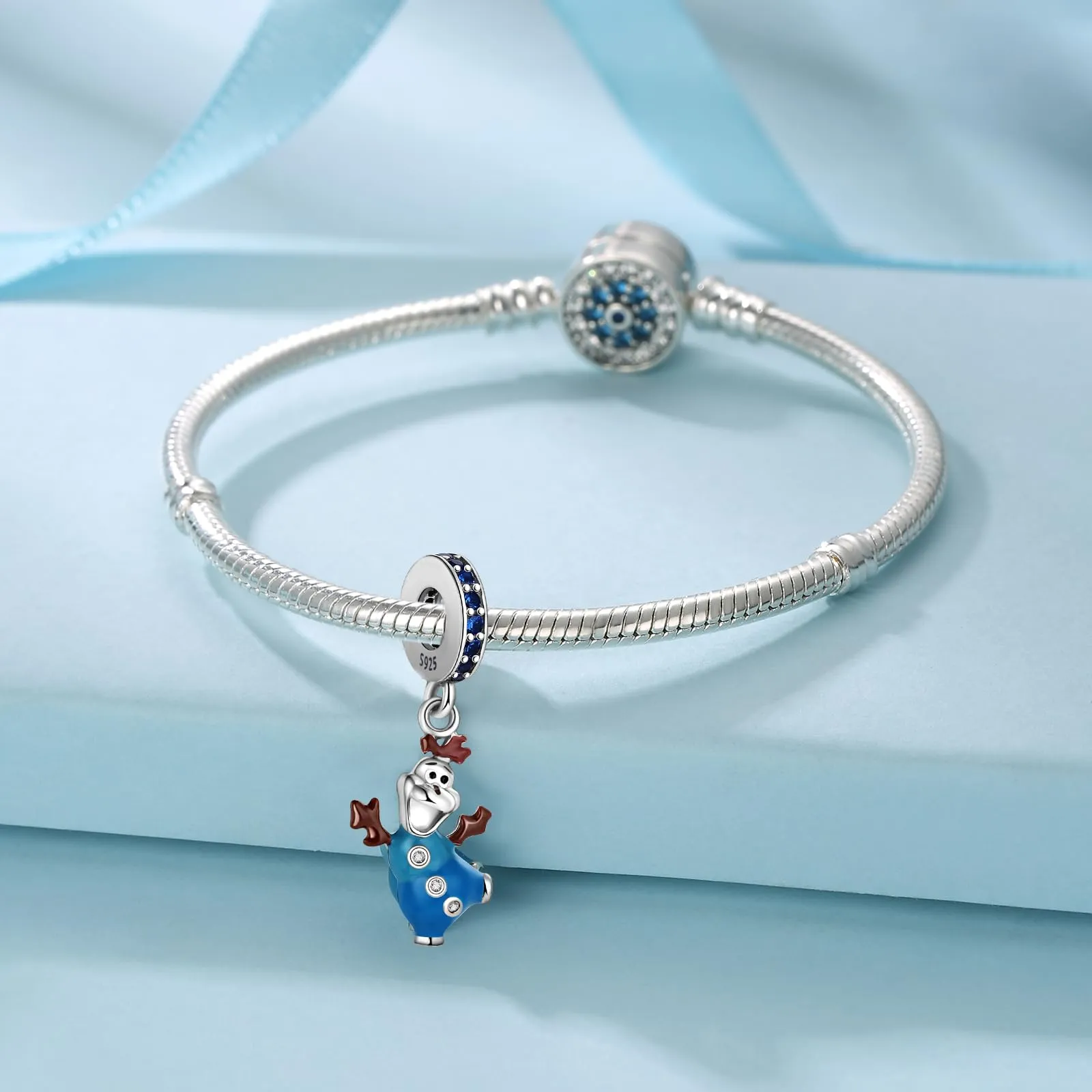 Symretie Bead Charm Ciondolo Argento Sterling 925 con Cubic Zirconia per Braccialetti e Collane Europee - immagine 6