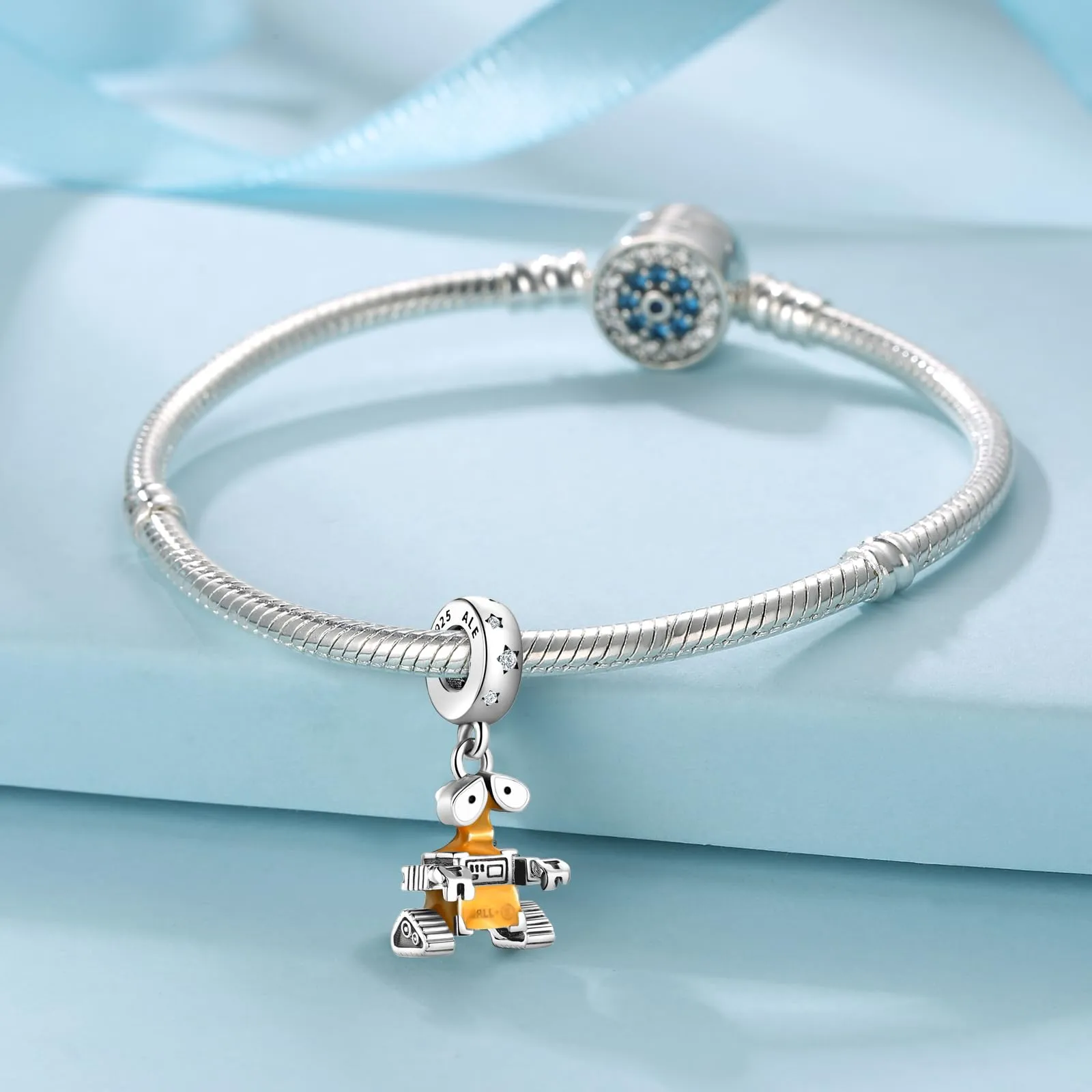 Symretie Bead Charm Ciondolo Argento Sterling 925 con Cubic Zirconia per Braccialetti e Collane europei - immagine 4